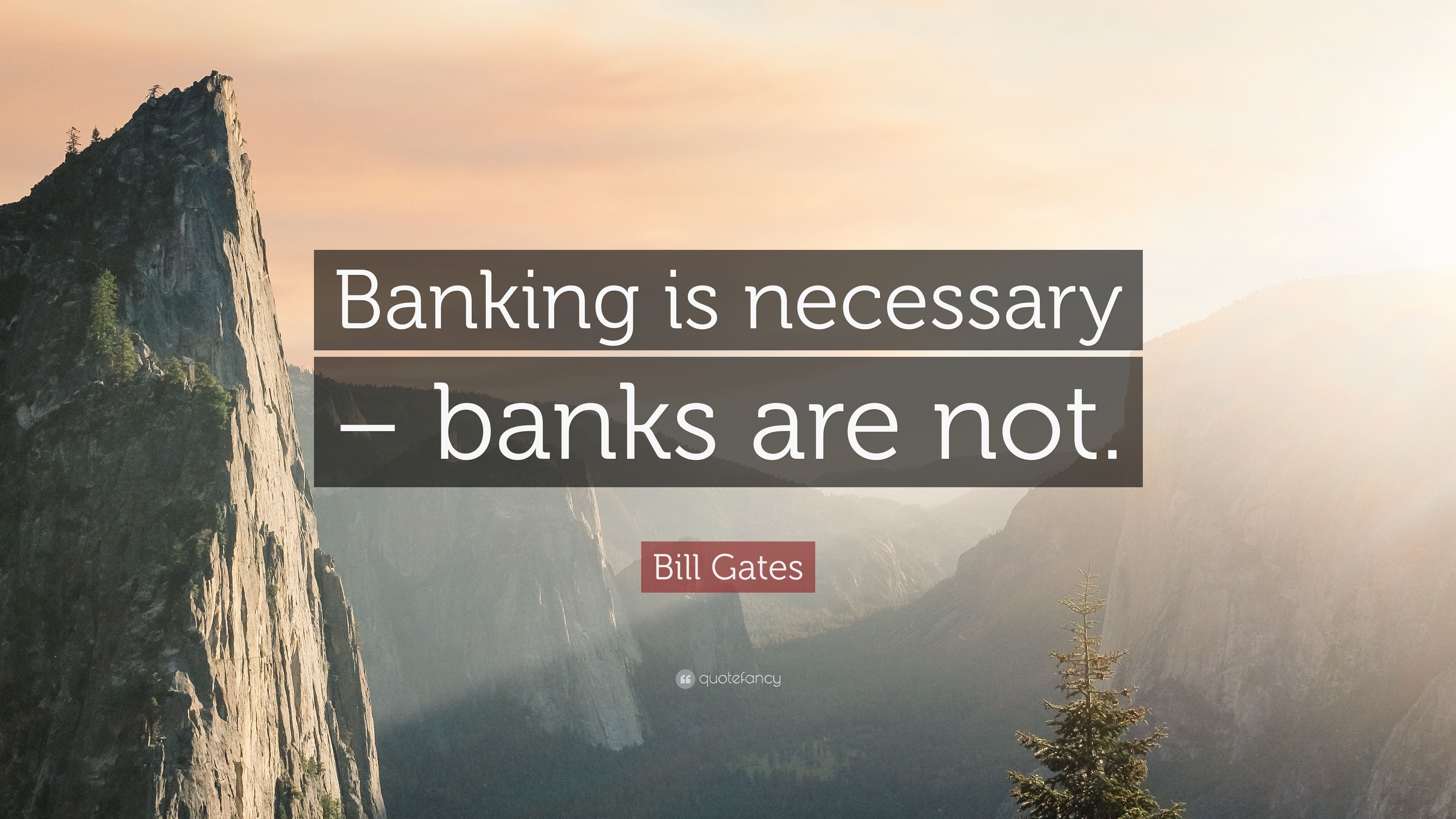 Bill Gates Quote: "Banking is necessary - banks are not. 