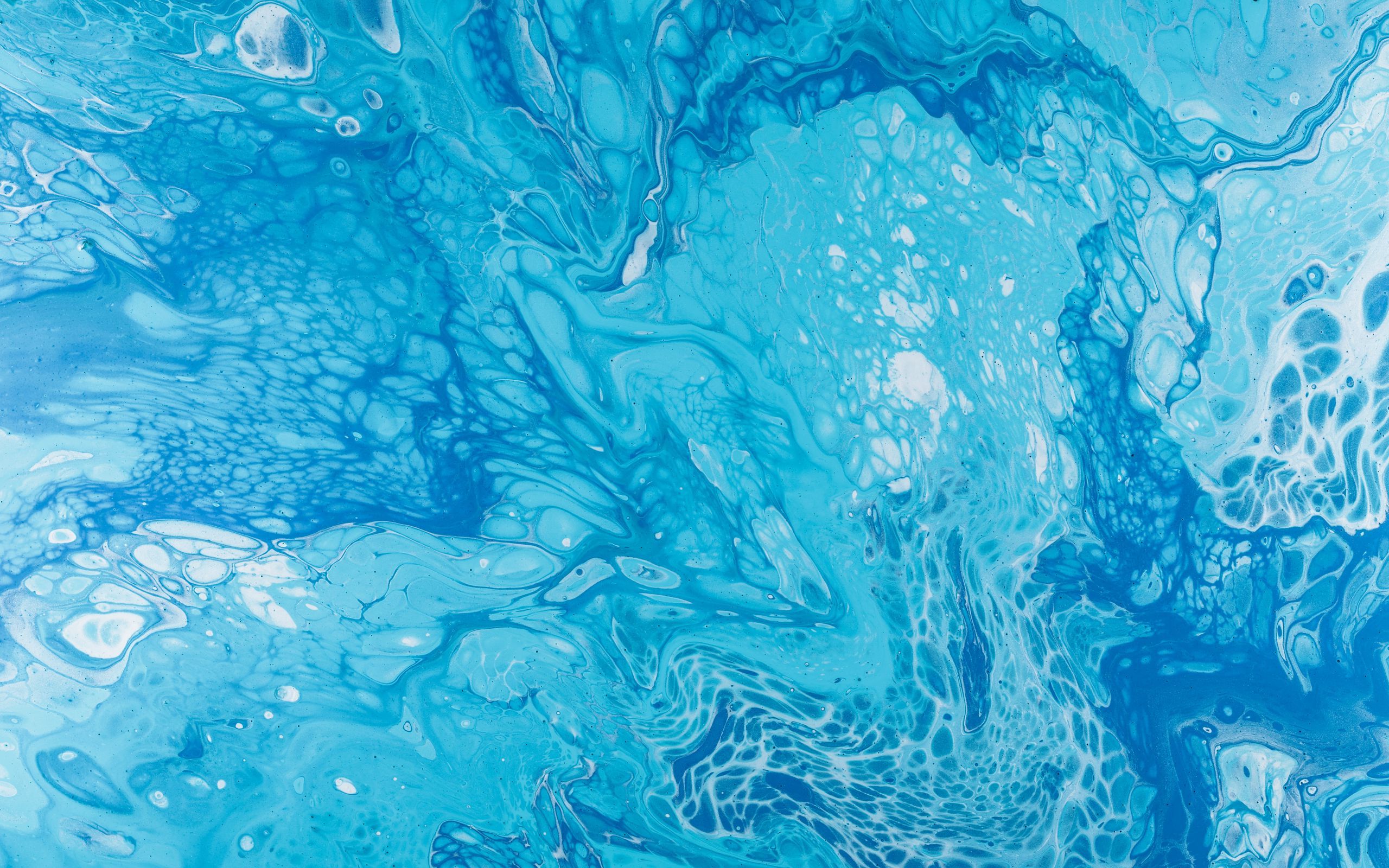 Download wallpaper 2560x1600 paint, liquid, fluid art, stains, blue widescreen 16:10 HD background