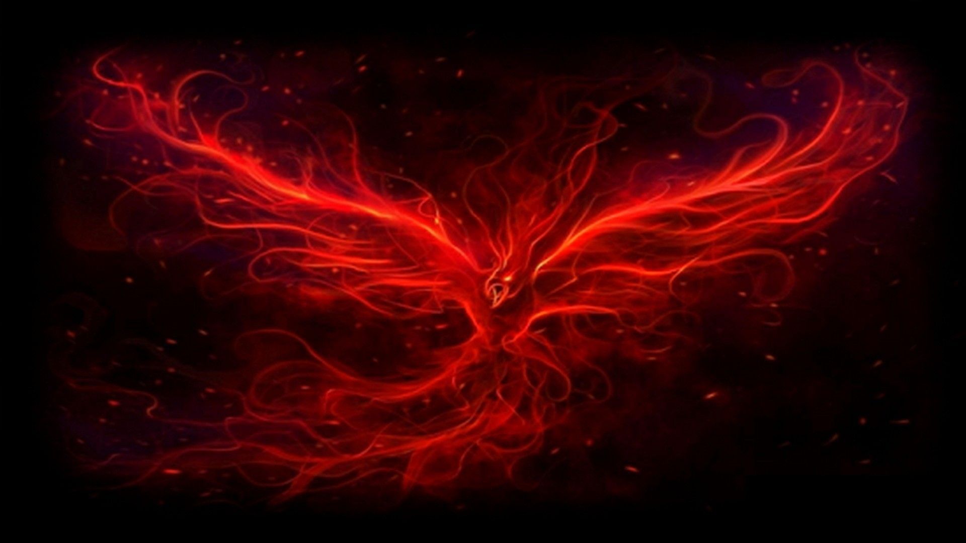 blue and red phoenix wallpaper