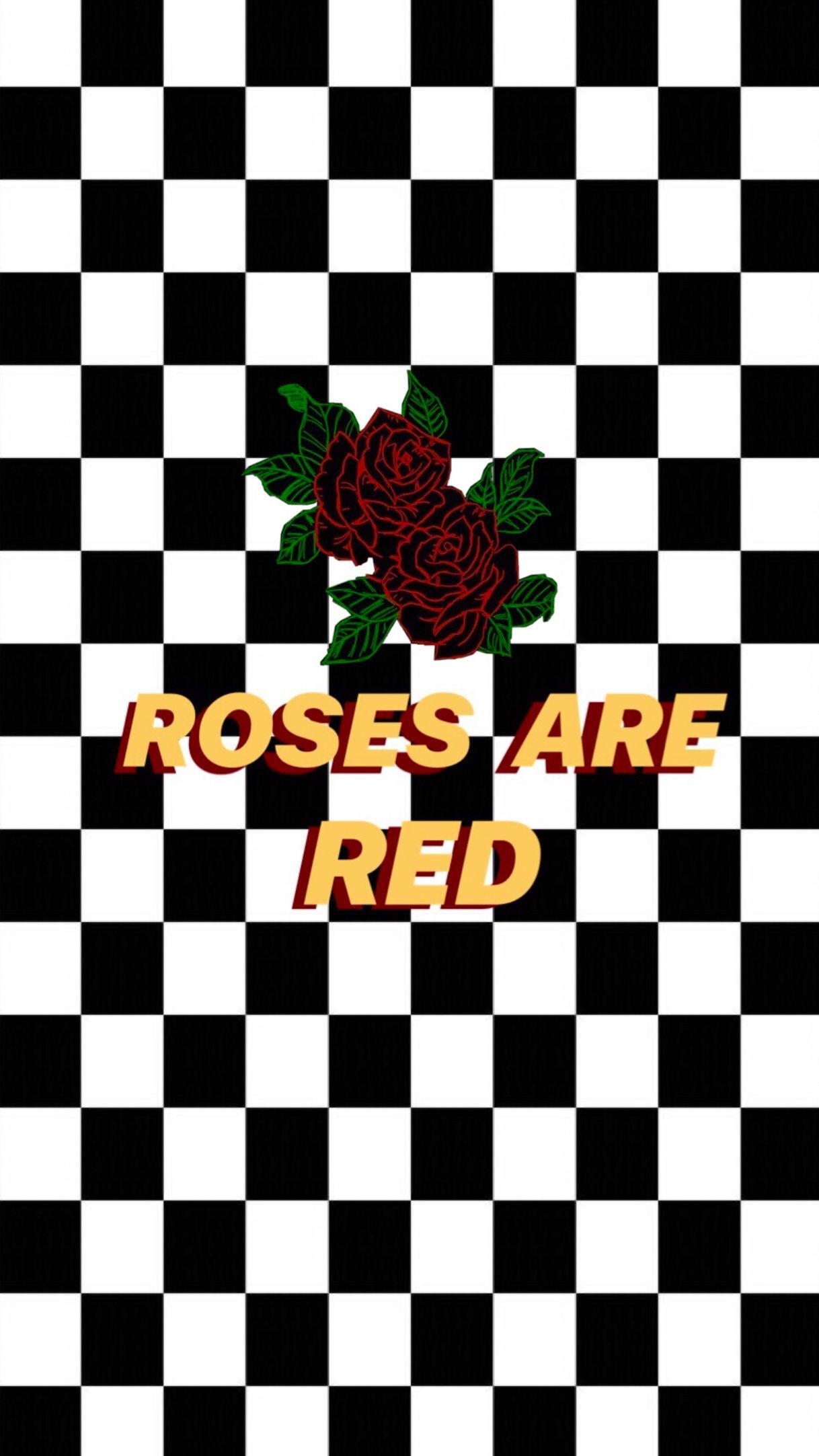 Checkers ft roses. Edgy wallpaper, Aesthetic iphone