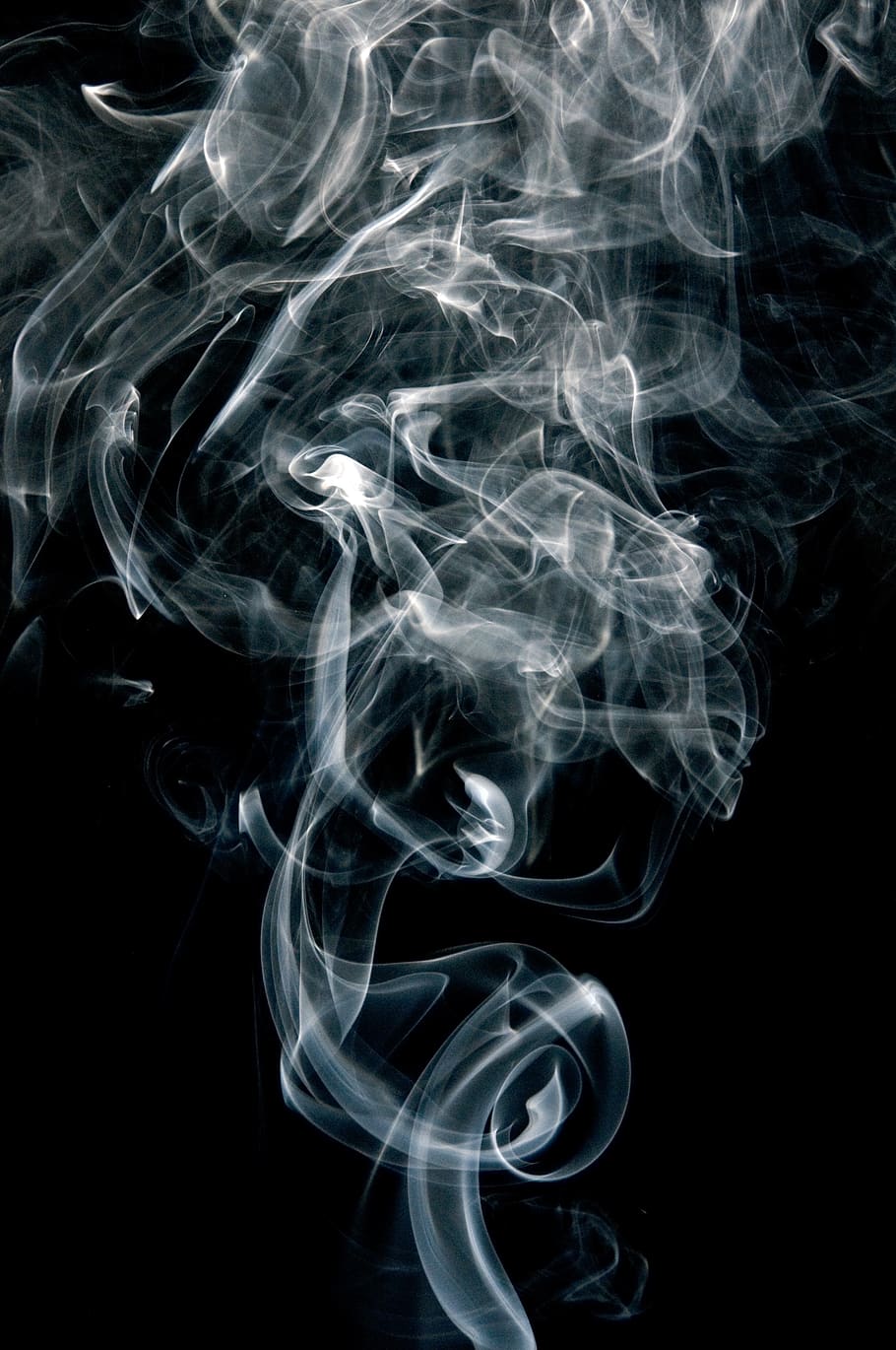 smoke, fumes, black, white, curve, cigarette smoke, smoking