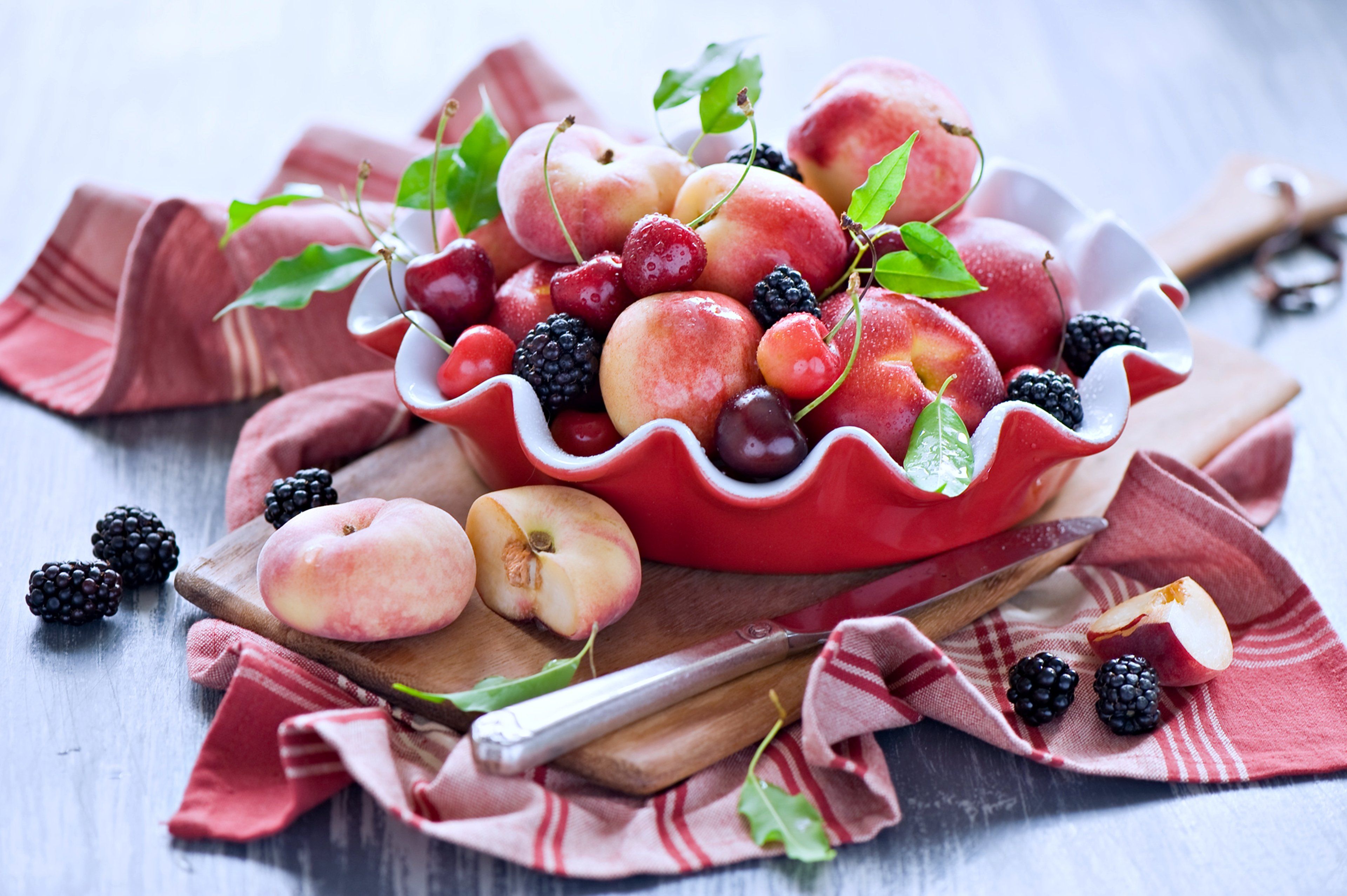 Fruit basket grape strawberry apple watermelon blueberry cherry