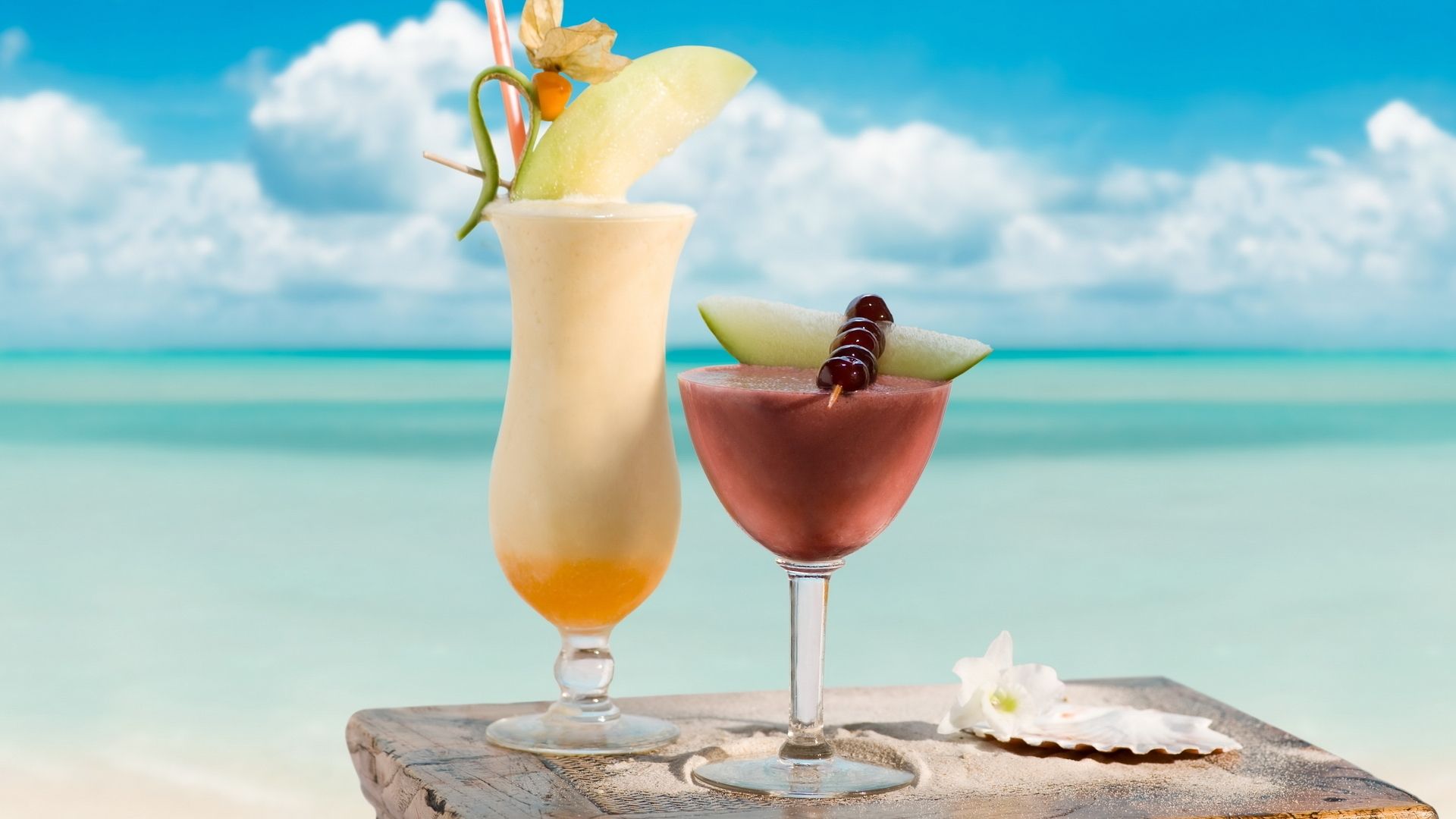 Coktail Summer Cocktails on The Beach HD Wallpaper with 1920&