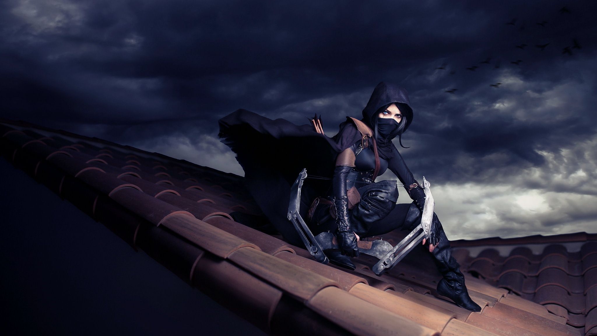 HD wallpaper of Thief, image of girl, roof