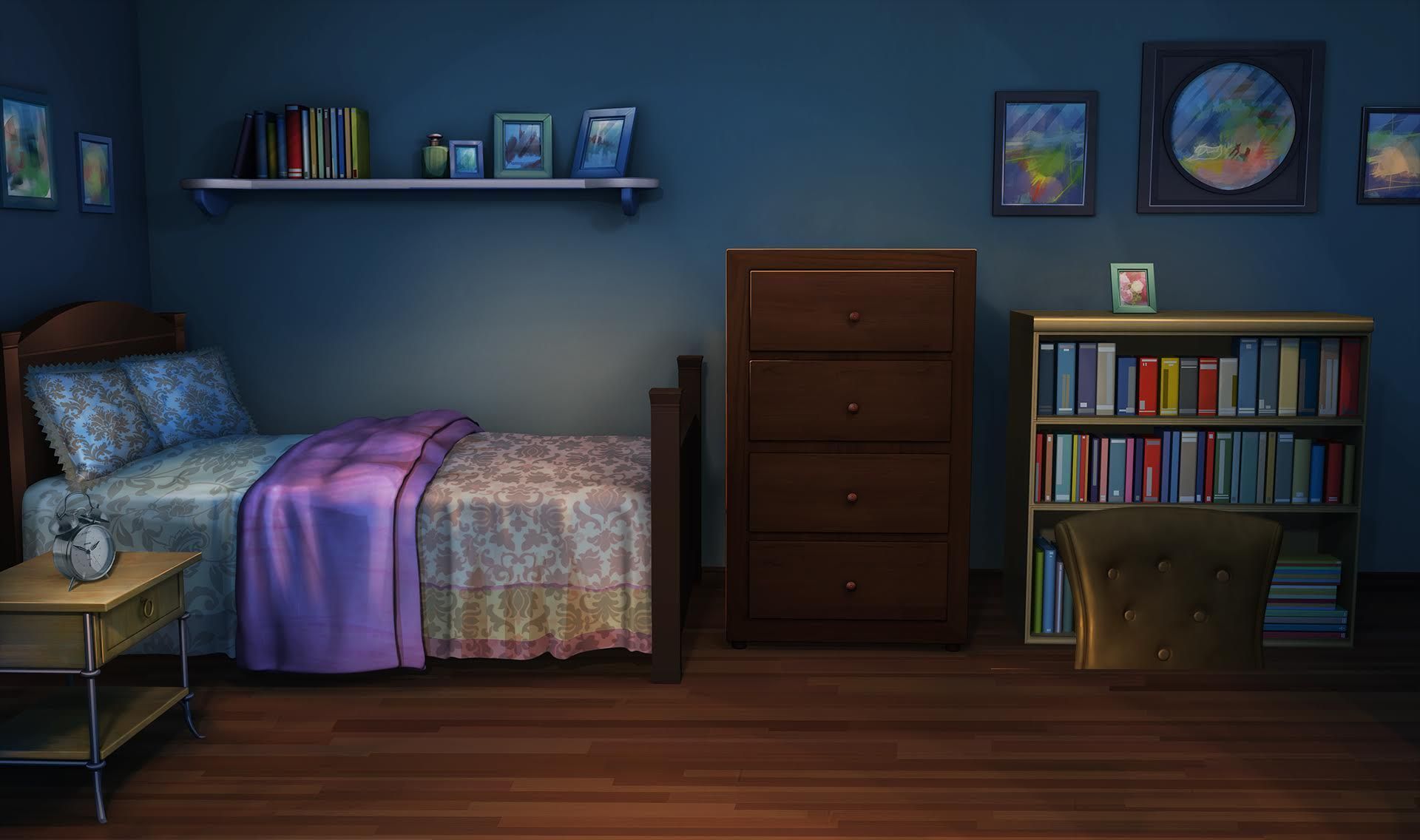 Beautiful Anime Bedroom Background HD wallpaper