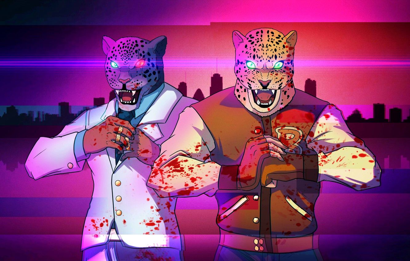 Wallpaper blood, mask, art, crossover, Tekken, king, Hotline Miami