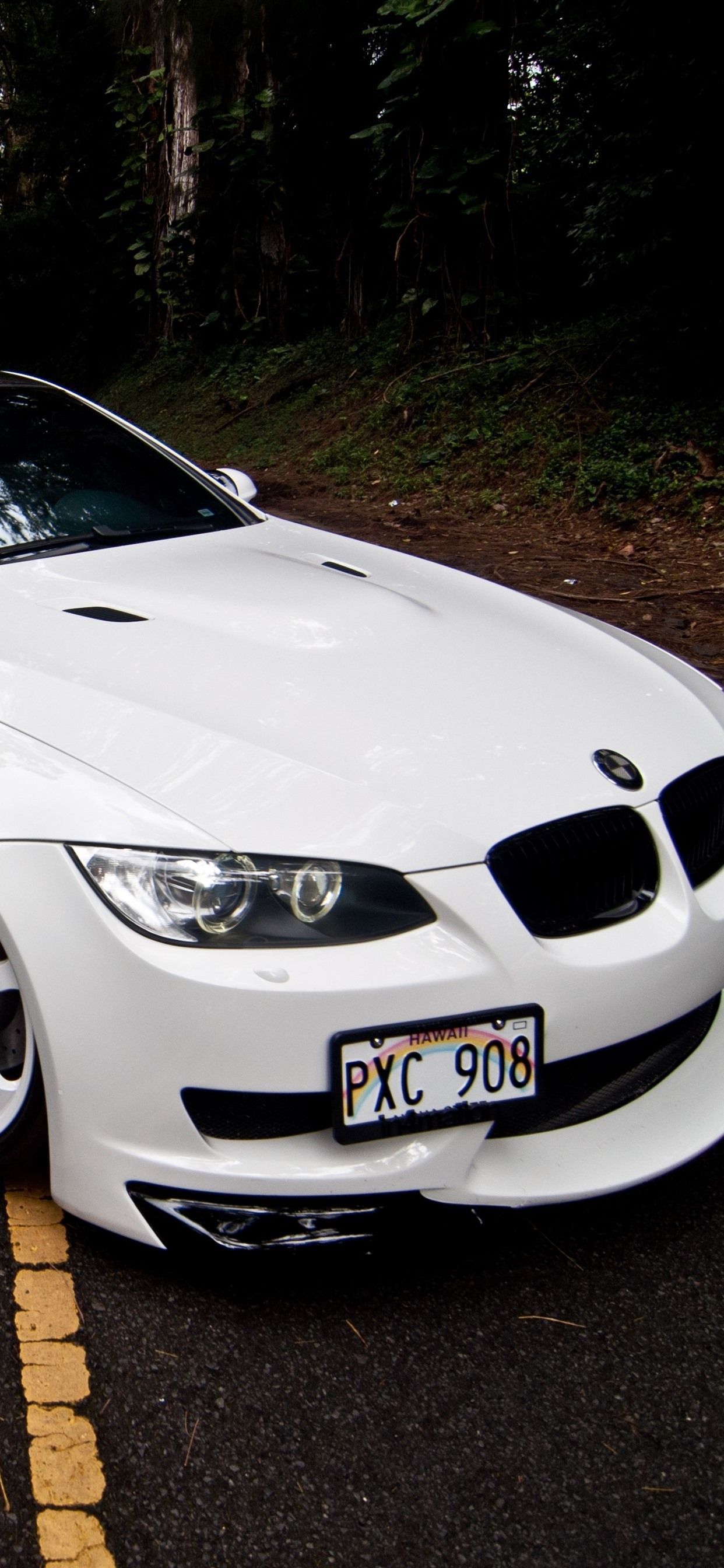BMW M3 E92 White Car Front View, Road 1242x2688 IPhone 11 Pro XS