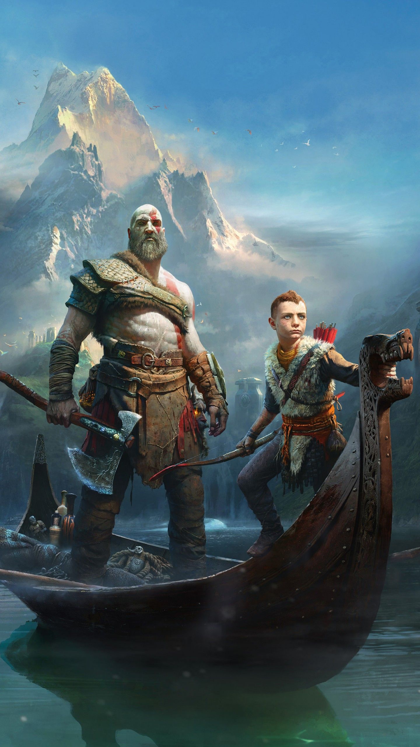 Wallpaper God of War, Kratos, Atreus, 5K, Games