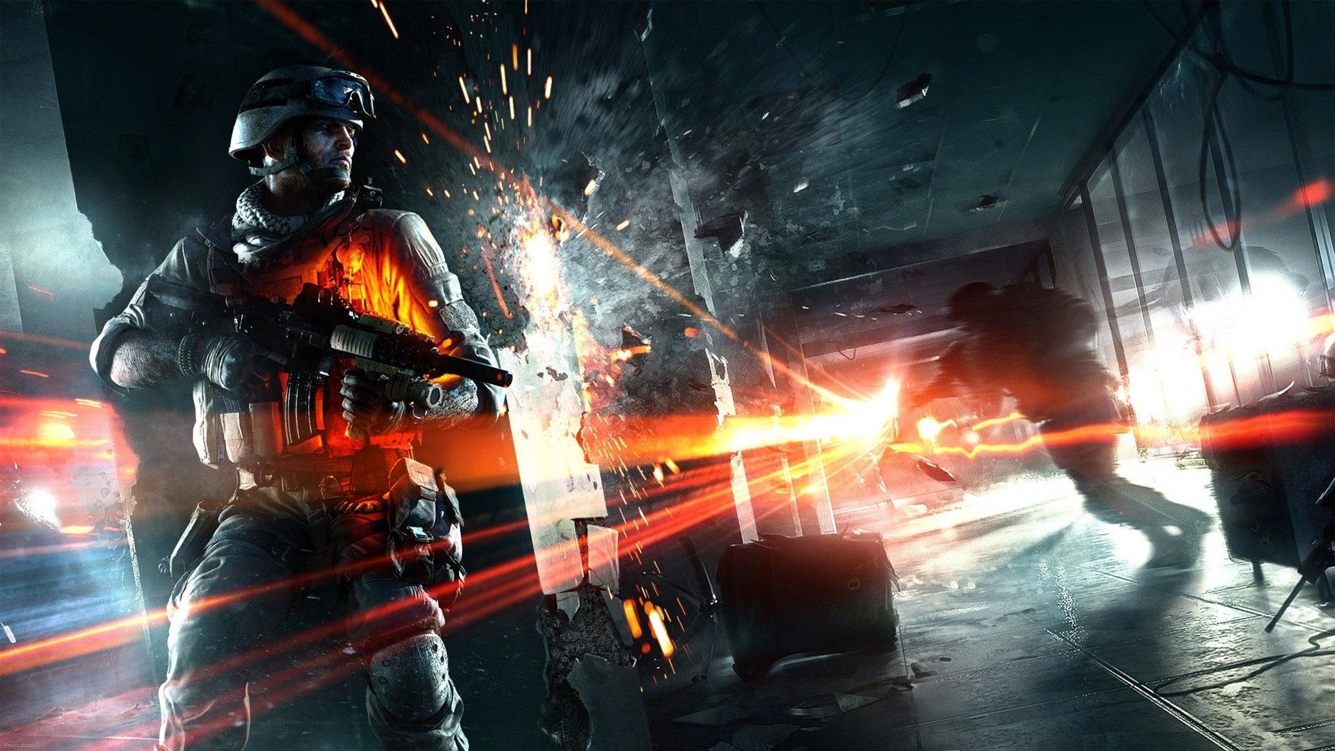 soldiers, video games, fire, fight, EA Games, Battlefield 3