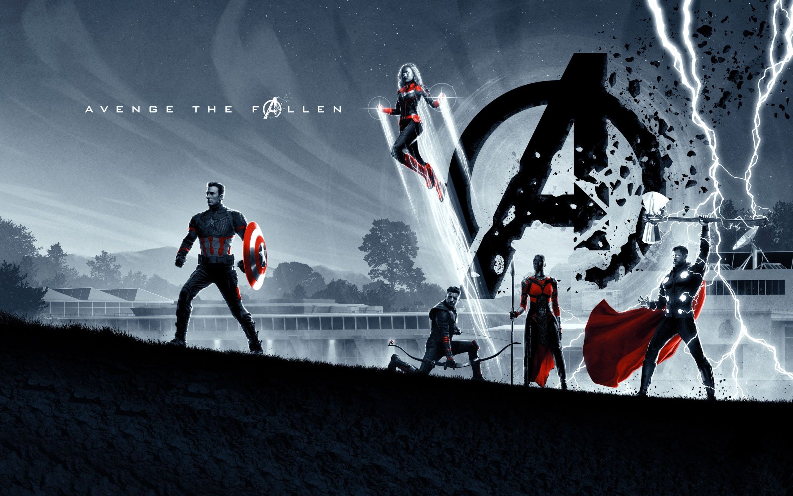 Wallpaper of Cap. America, Cap. Marvel, Hawkeye, Okoye, Thor