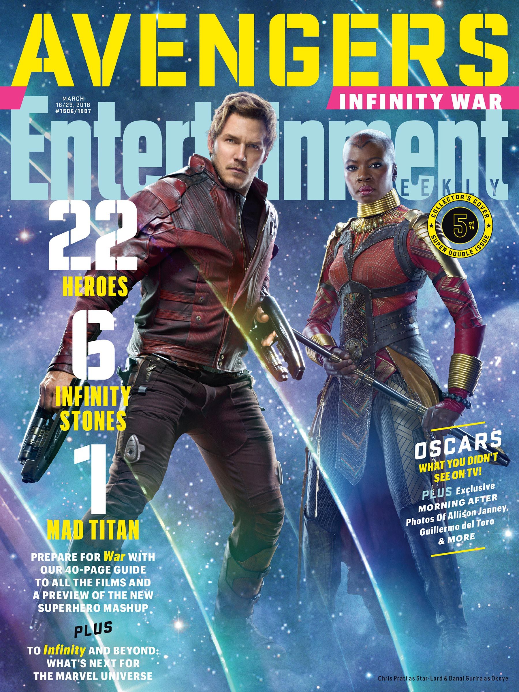 Avengers: Infinity War Lord And Okoye Entertainment Weekly