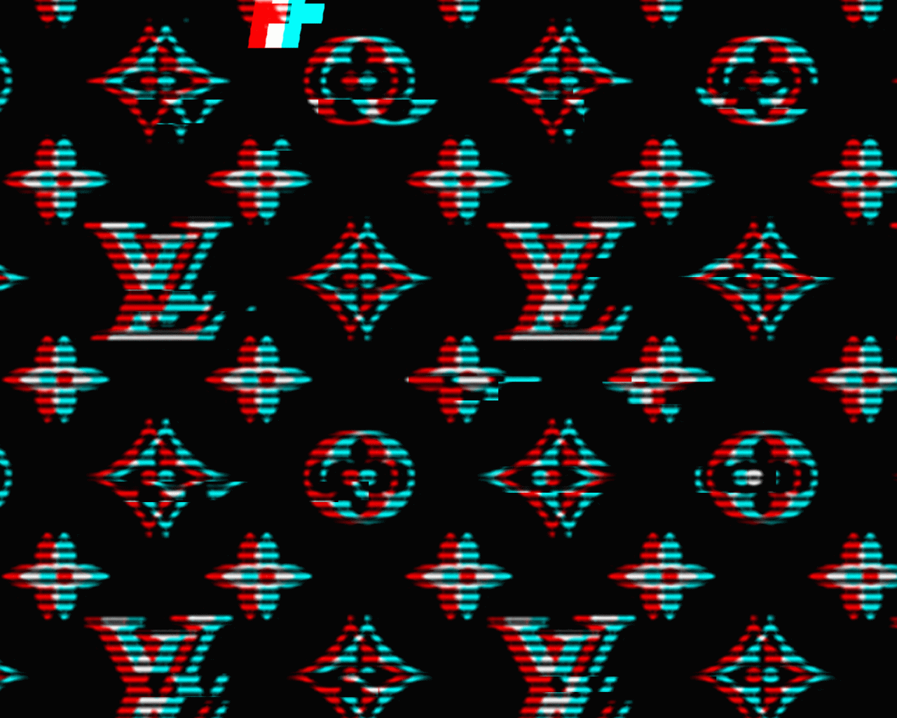 Download Louis Vuitton And Supreme Glitch Designer Aesthetic Wallpaper