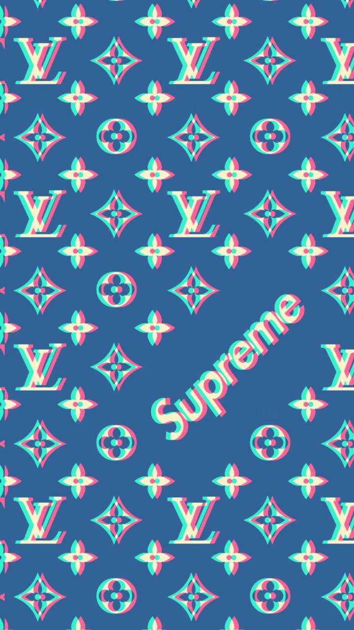 Supreme LV glitch wallpaper