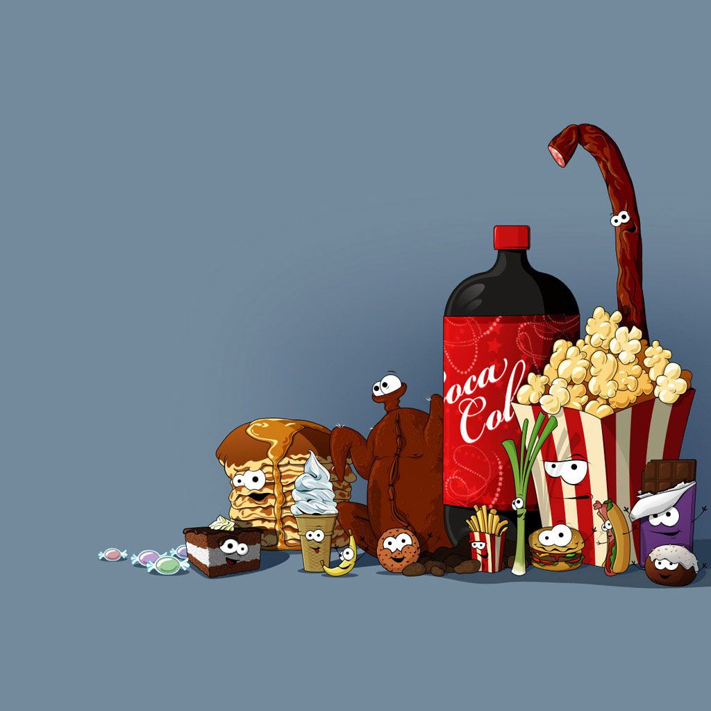 Free download Cute Cartoon Food Background Cartoon feast ipad