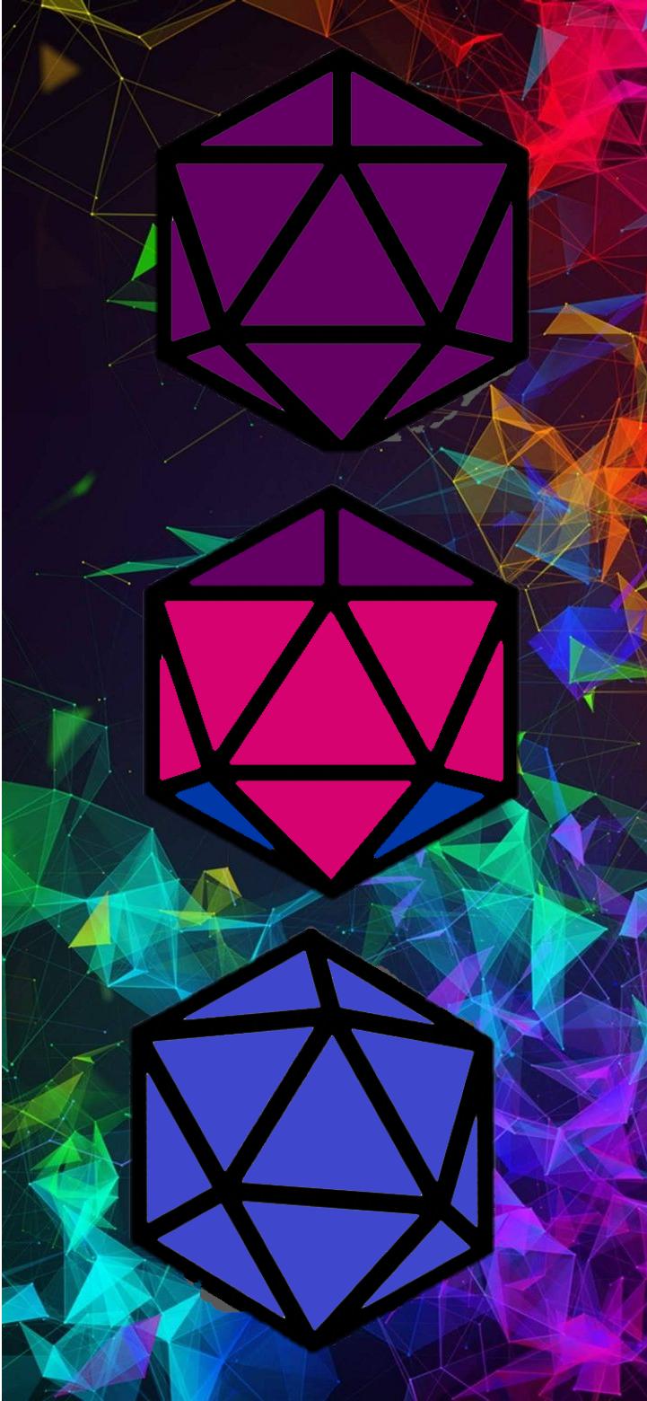 I recently figured out I wasn't just a nerd, I was a bisexual nerd! So I made this d20 wallpaper to subtly show off
