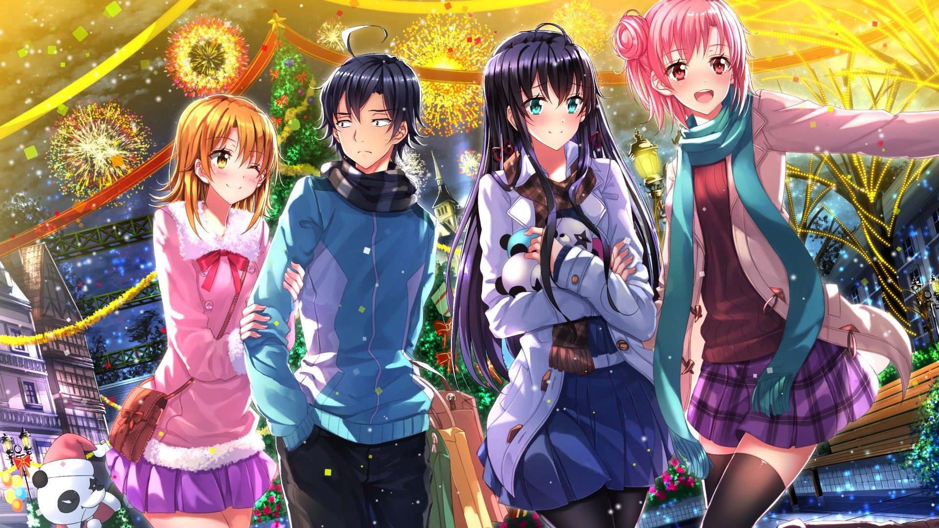 Wallpaper anime, boy, manga, scarf, japonese, by haalhady, Yahari Ore no Seishun  Love Comedy wa Machigatteiru, gitl for mobile and desktop, section сёдзё,  resolution 7680x3606 - download