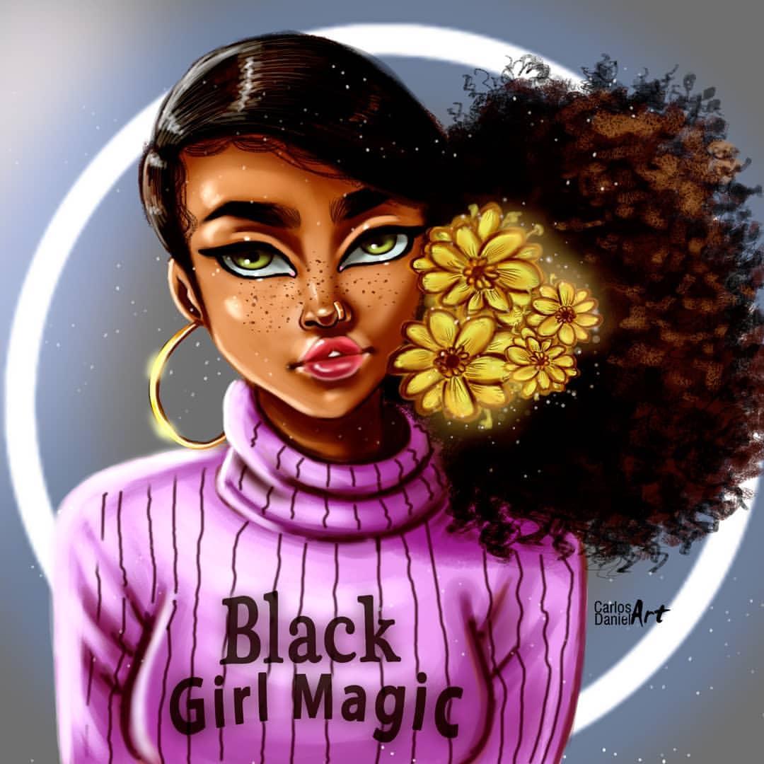 Afro black wallpaper girl 