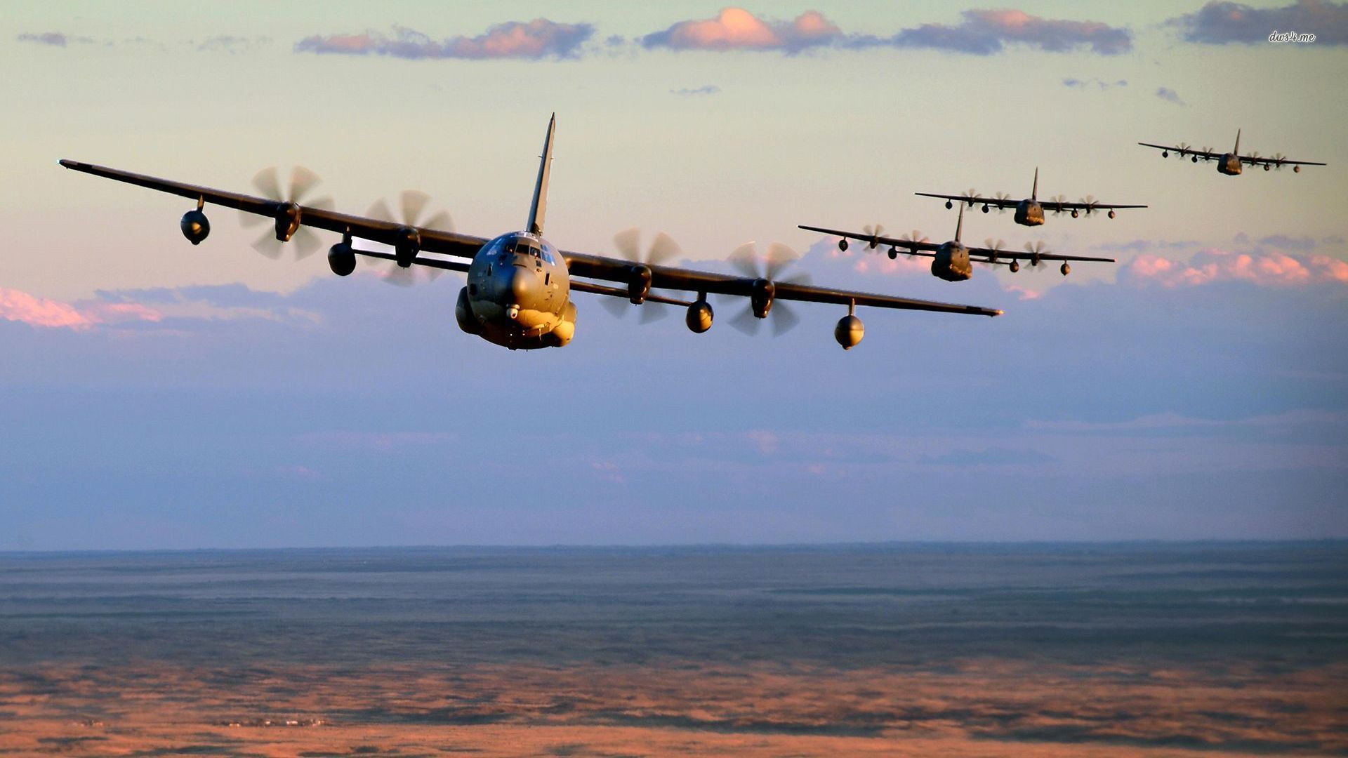 Free download Download wallpaper Lockheed AC 130 formation