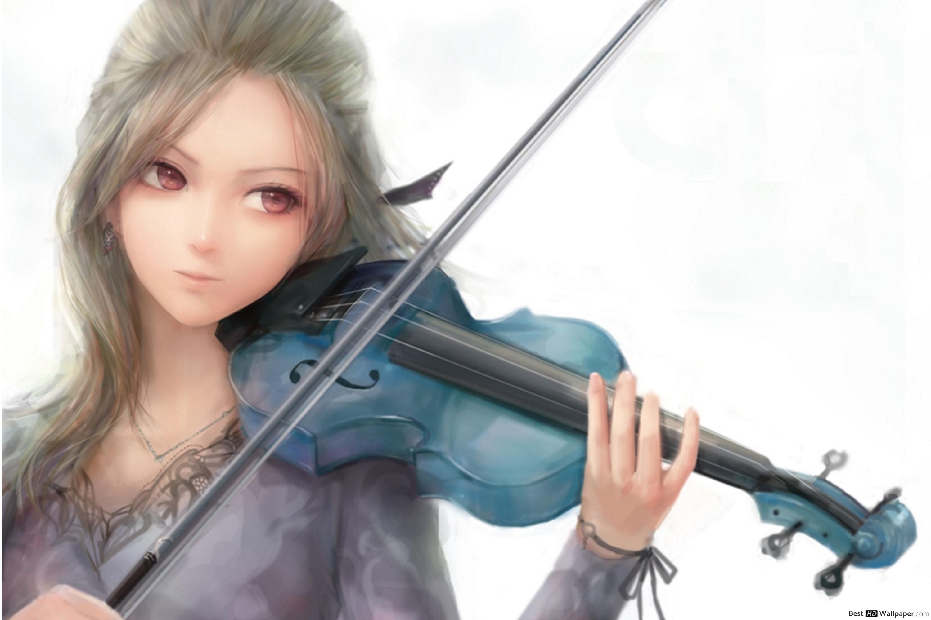 Girl Playing the Violin HD wallpaper download