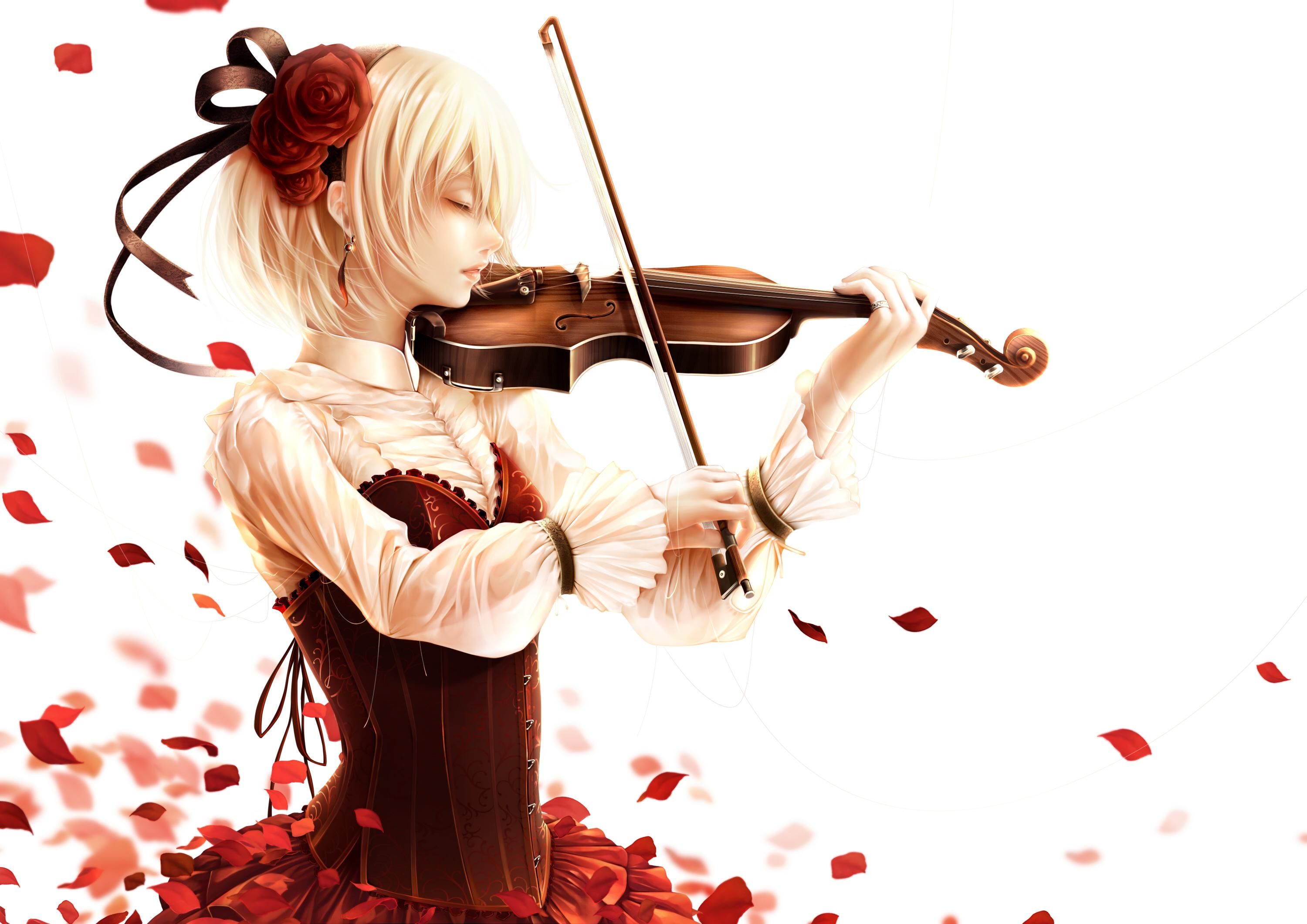 wallpaper bouno satoshi, girl, violin HD, Widescreen, High