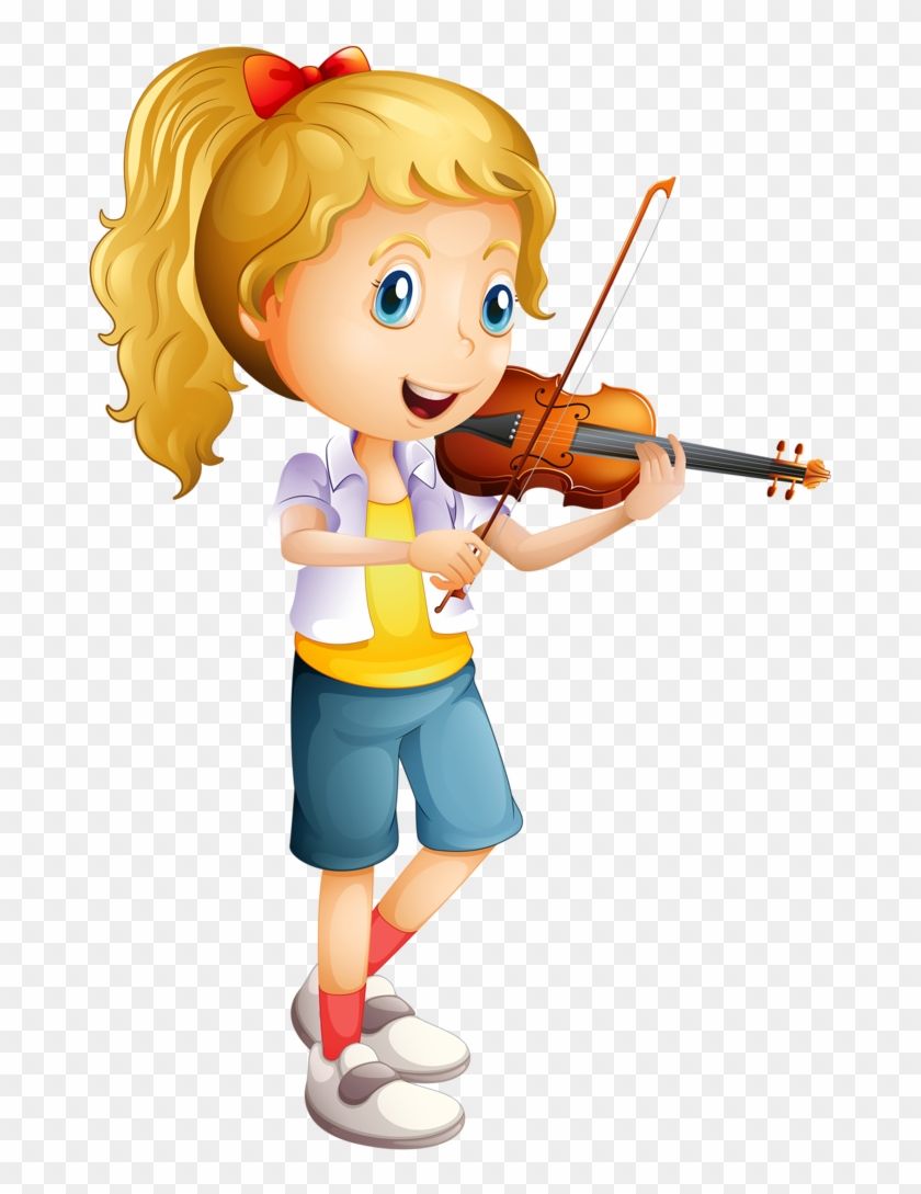 Girl Playing Violin Clipart Transparent PNG Clipart Image