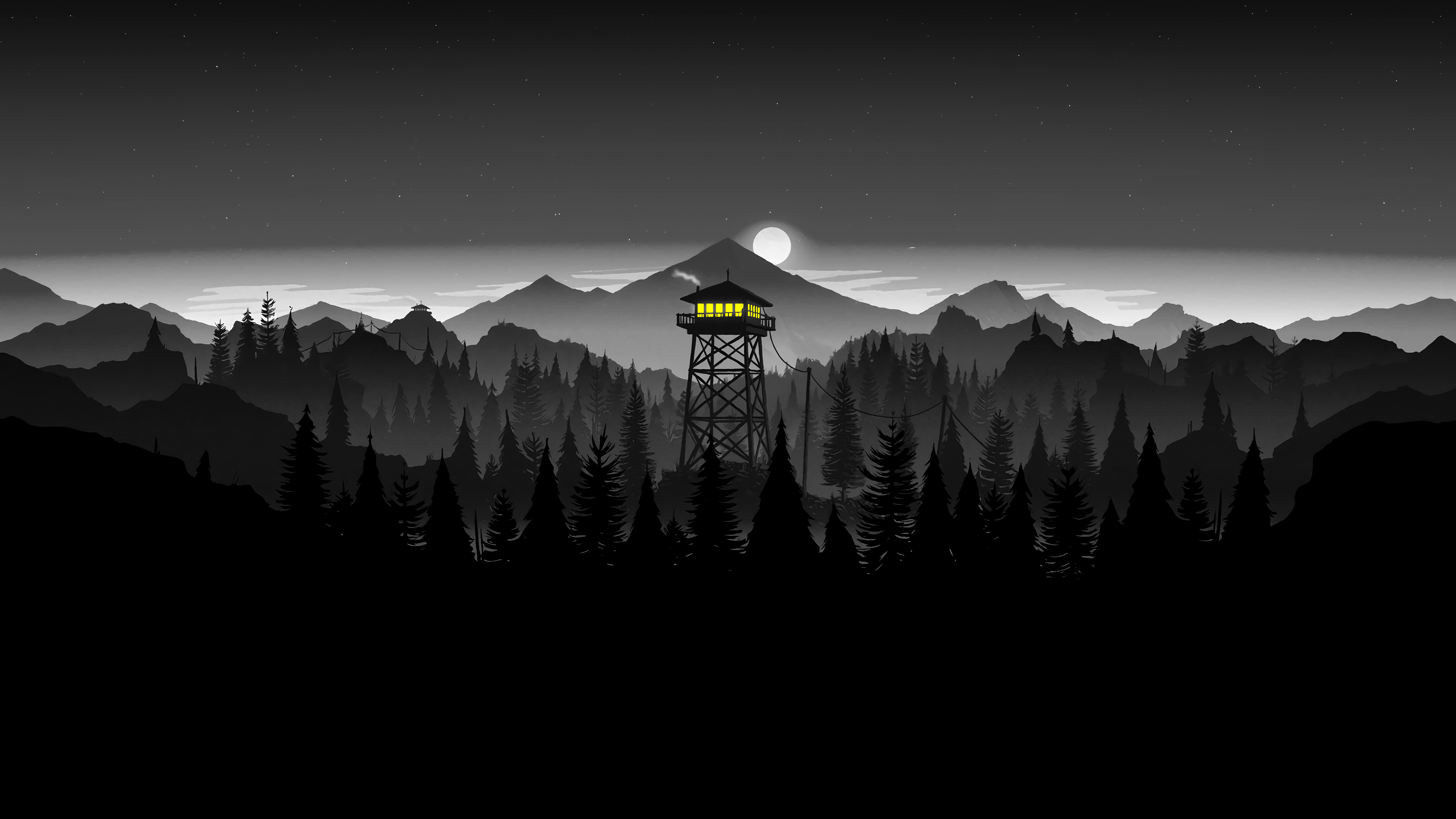 Firewatch Tower (AMOLED Friendly White Edit) 6144x3456