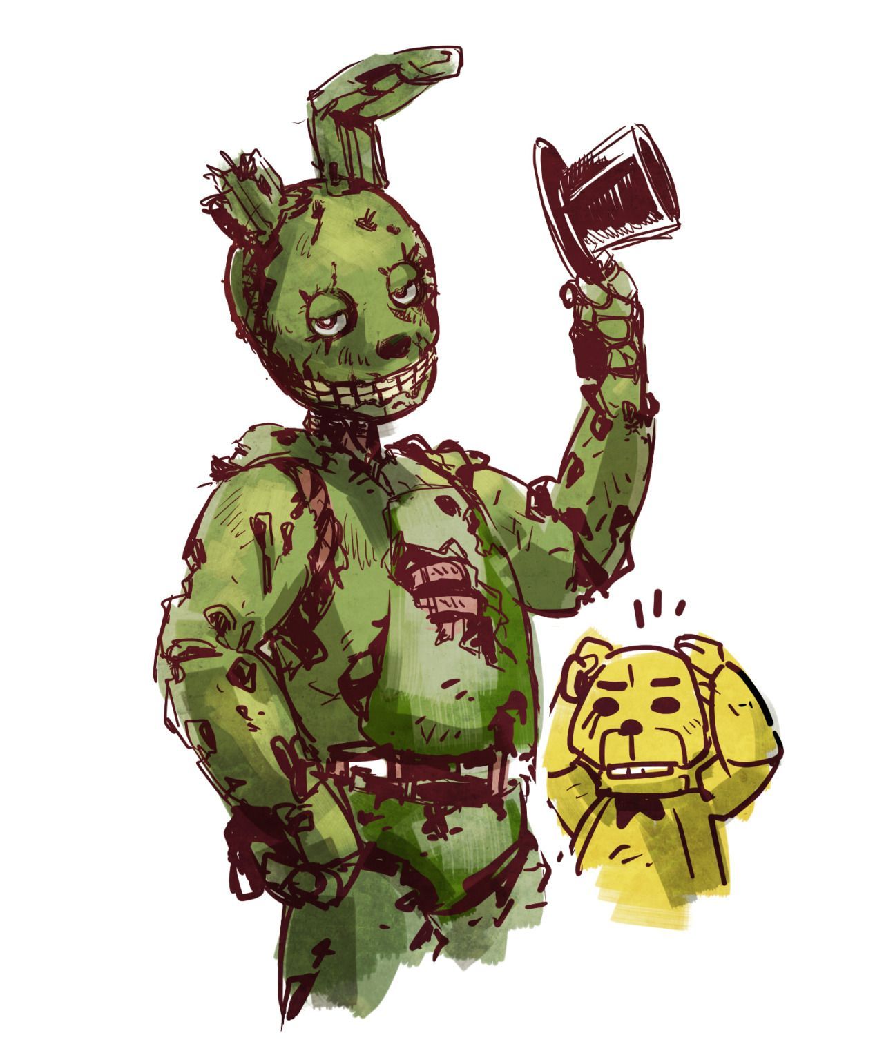 Springtrap and Golden Freddy. Fnaf golden freddy