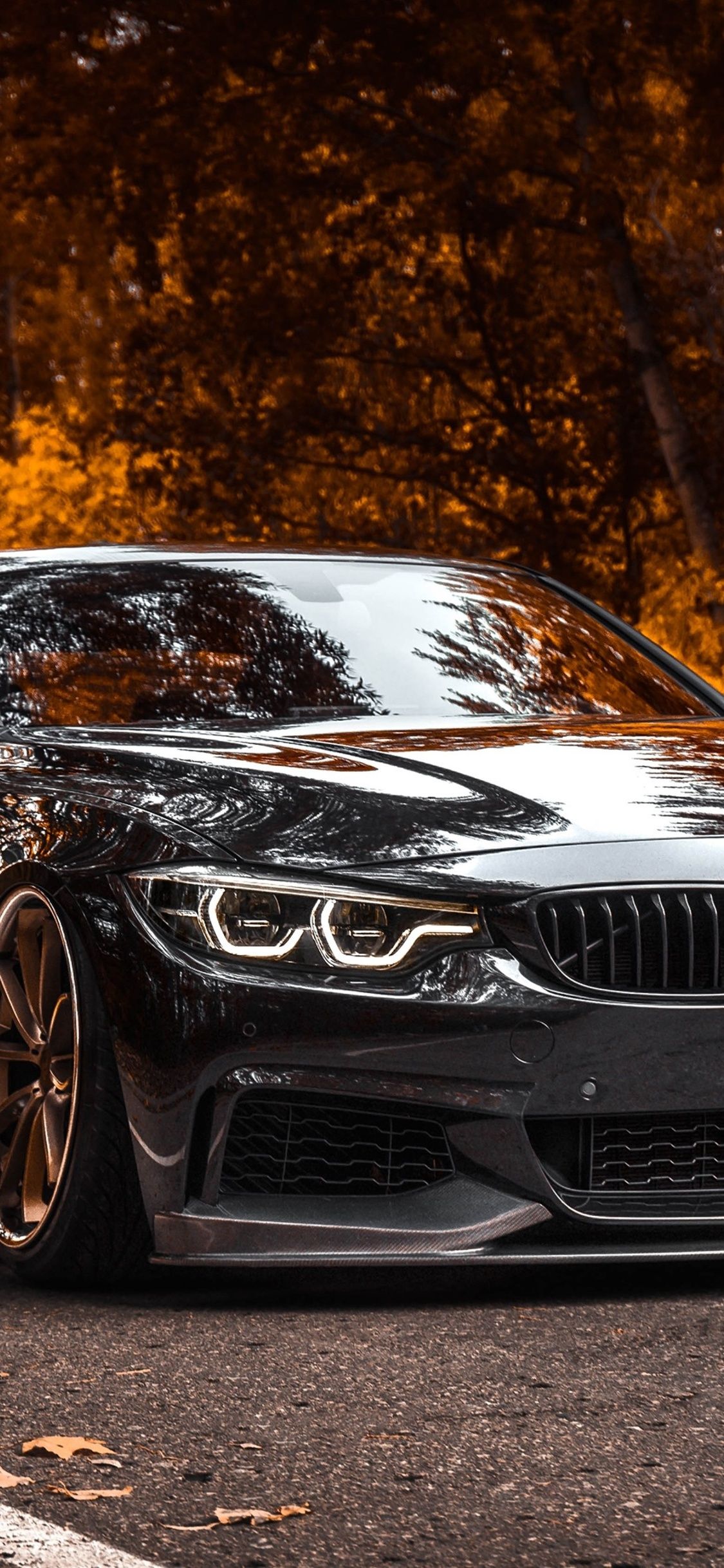 BMW Tuning 4 Series Black Metallic 4k iPhone XS, iPhone