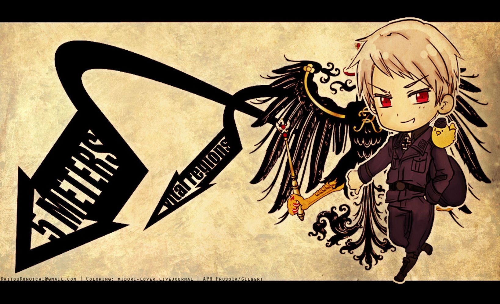 Red eyes chickens anime Prussia white hair Axis Powers Hetalia