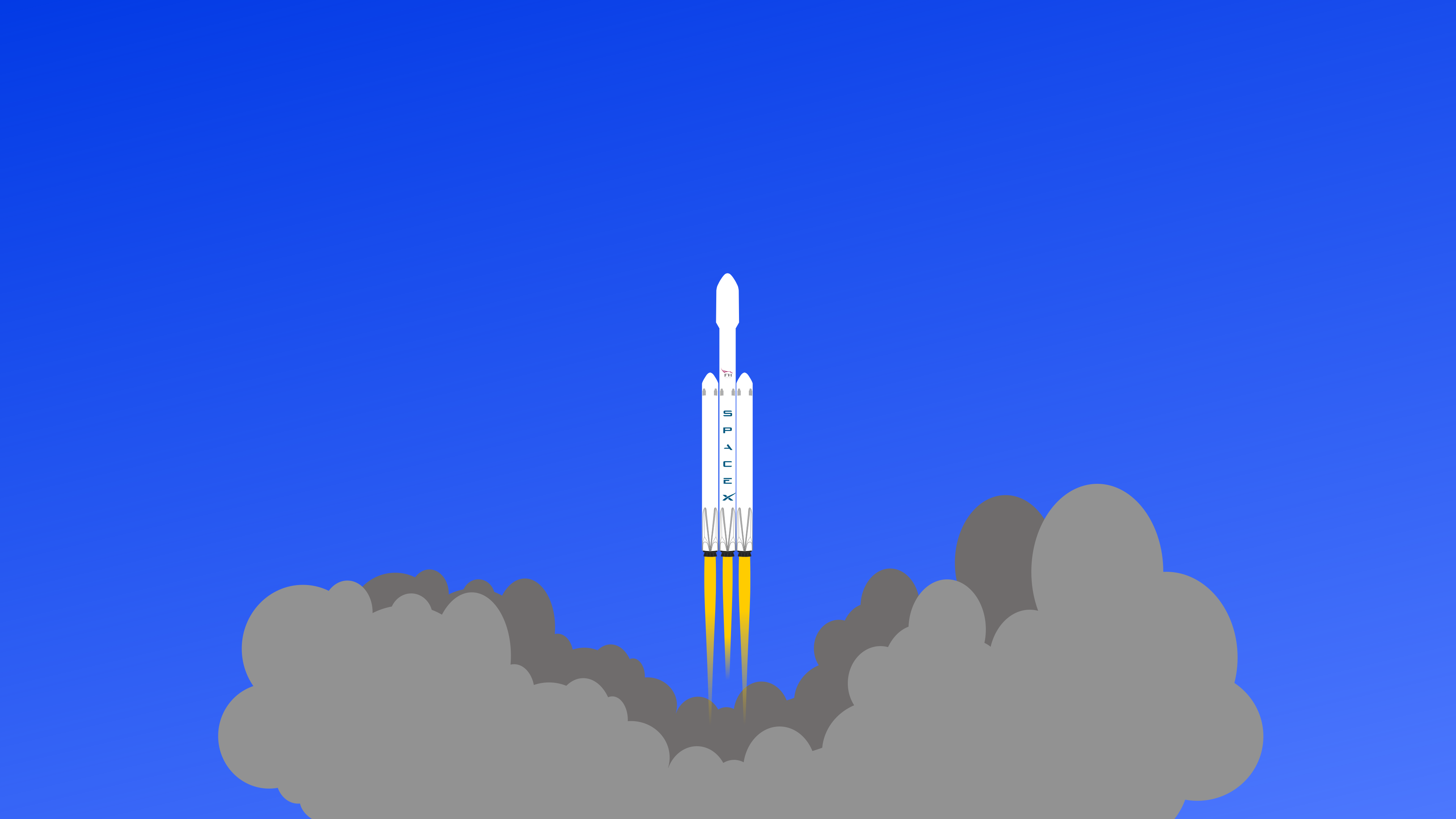 Made a minimalist(ish) Falcon Heavy desktop background. Hope you
