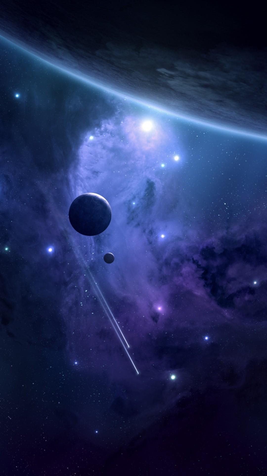 Fantasy Wallpaper Purple Nebula And Planets Fantasy