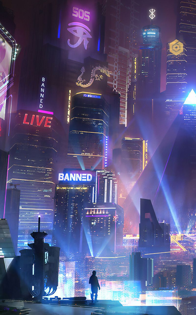 Cyberpunk City 4k Nexus Samsung Galaxy Tab Note