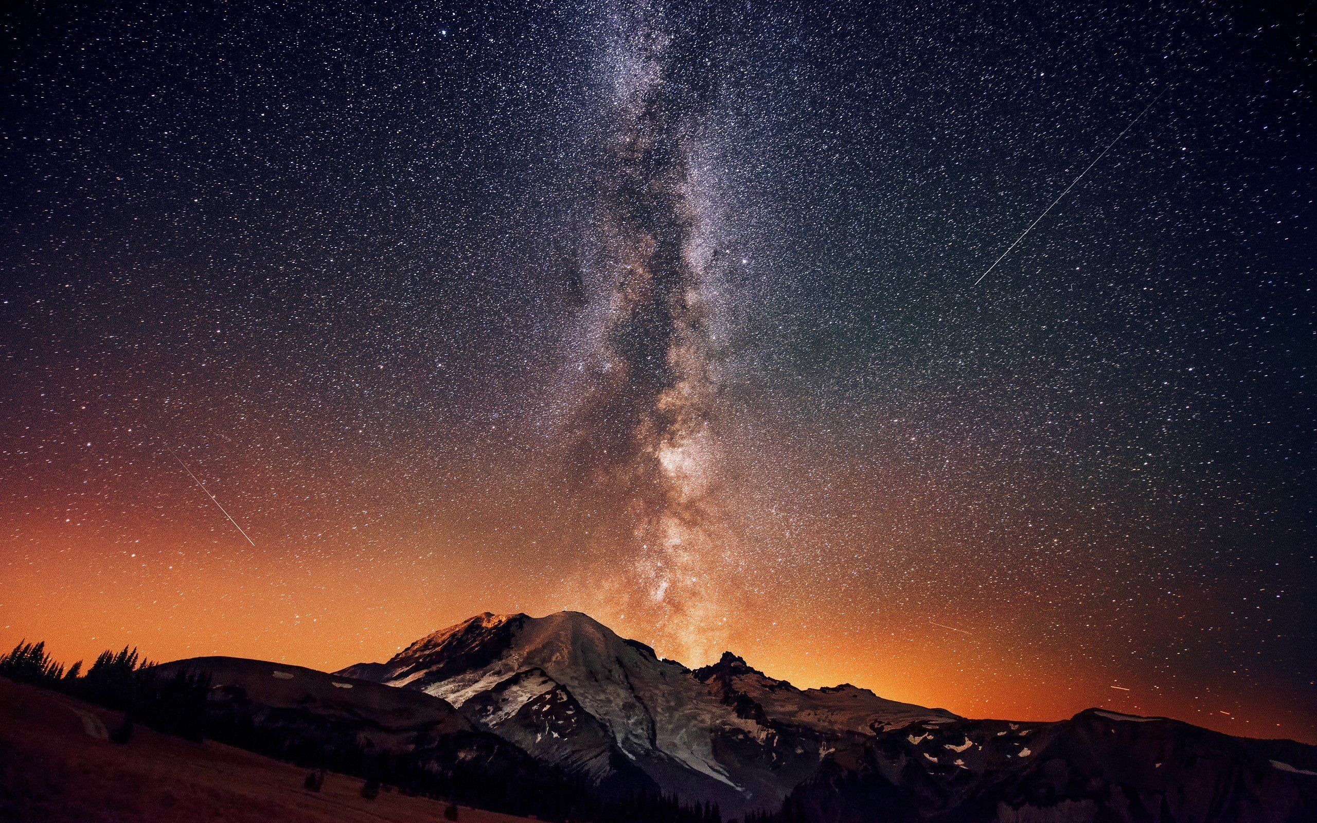 Road Mountain Stars Sky Wallpapers Wallpaper Cave