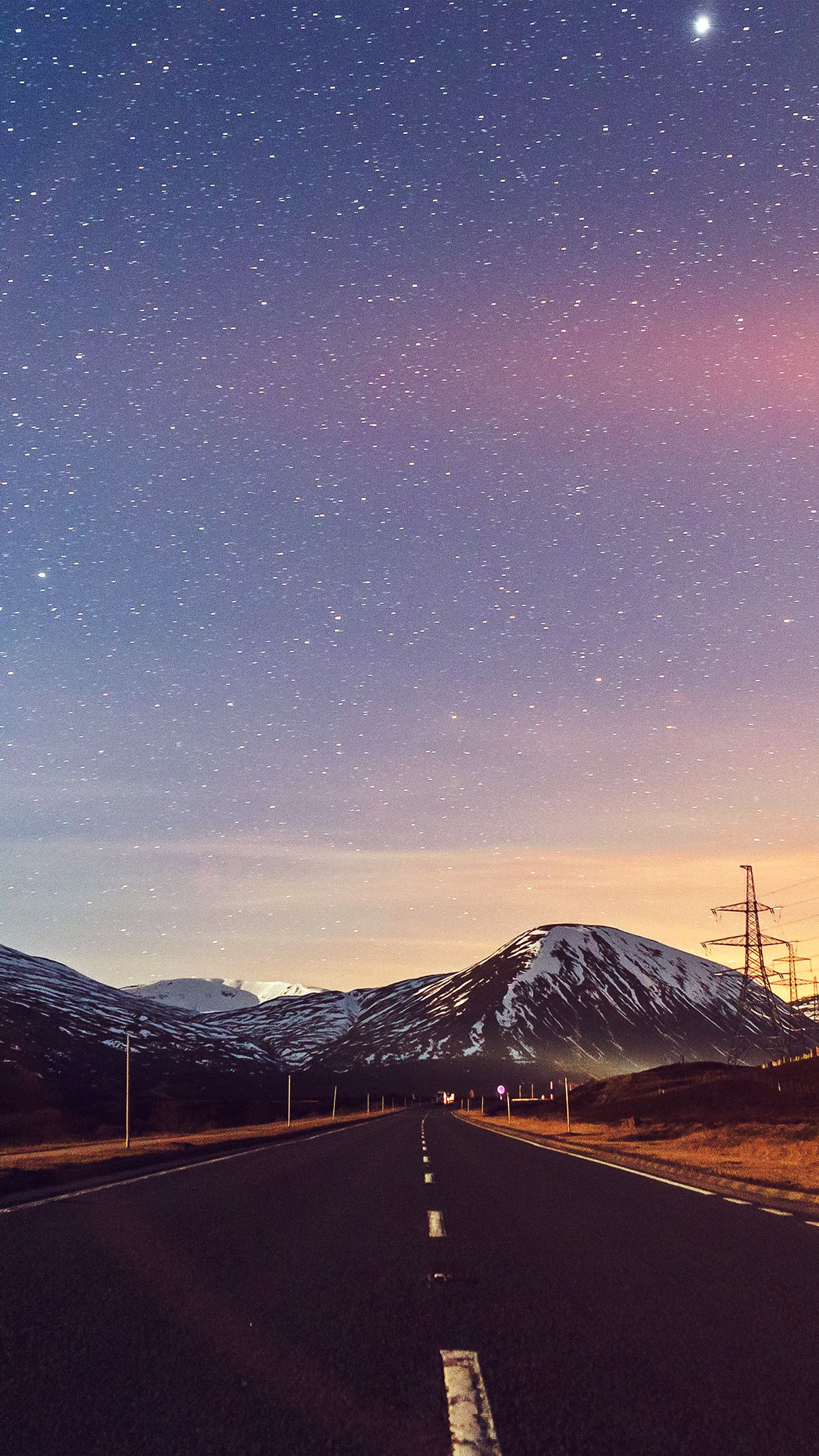 Sky Star Lovely Road Street Mountain Winter Nature Flare