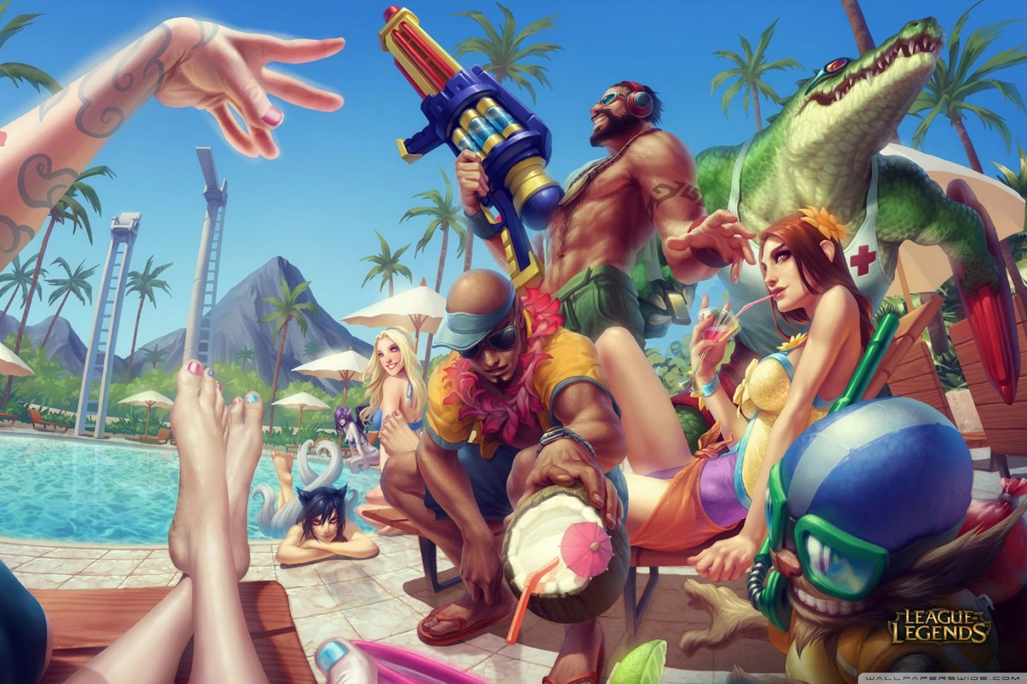 Pool Party of Legends Ultra HD Desktop Background