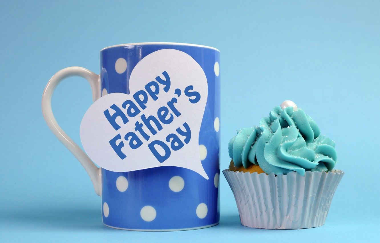 Wallpaper mug, cupcake, Happy Father's Day image for desktop