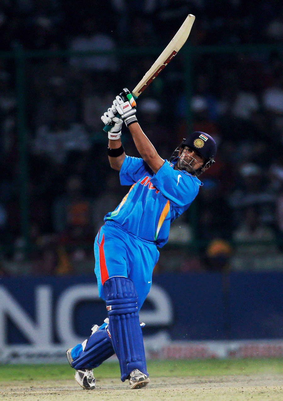 Gautam Gambhir Playing Cricket Shot Gambhir In World Cup