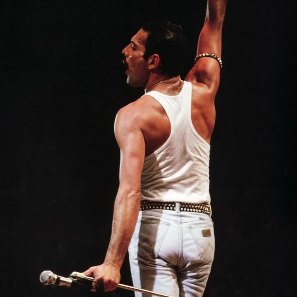 Freddie Mercury at Live Aid, July 13th 1985
