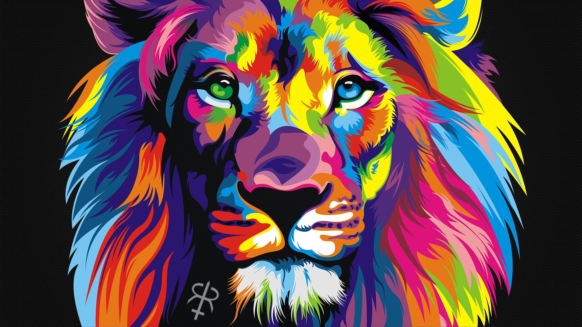 Colorful, Animals, Lion Wallpaper HD / Desktop And