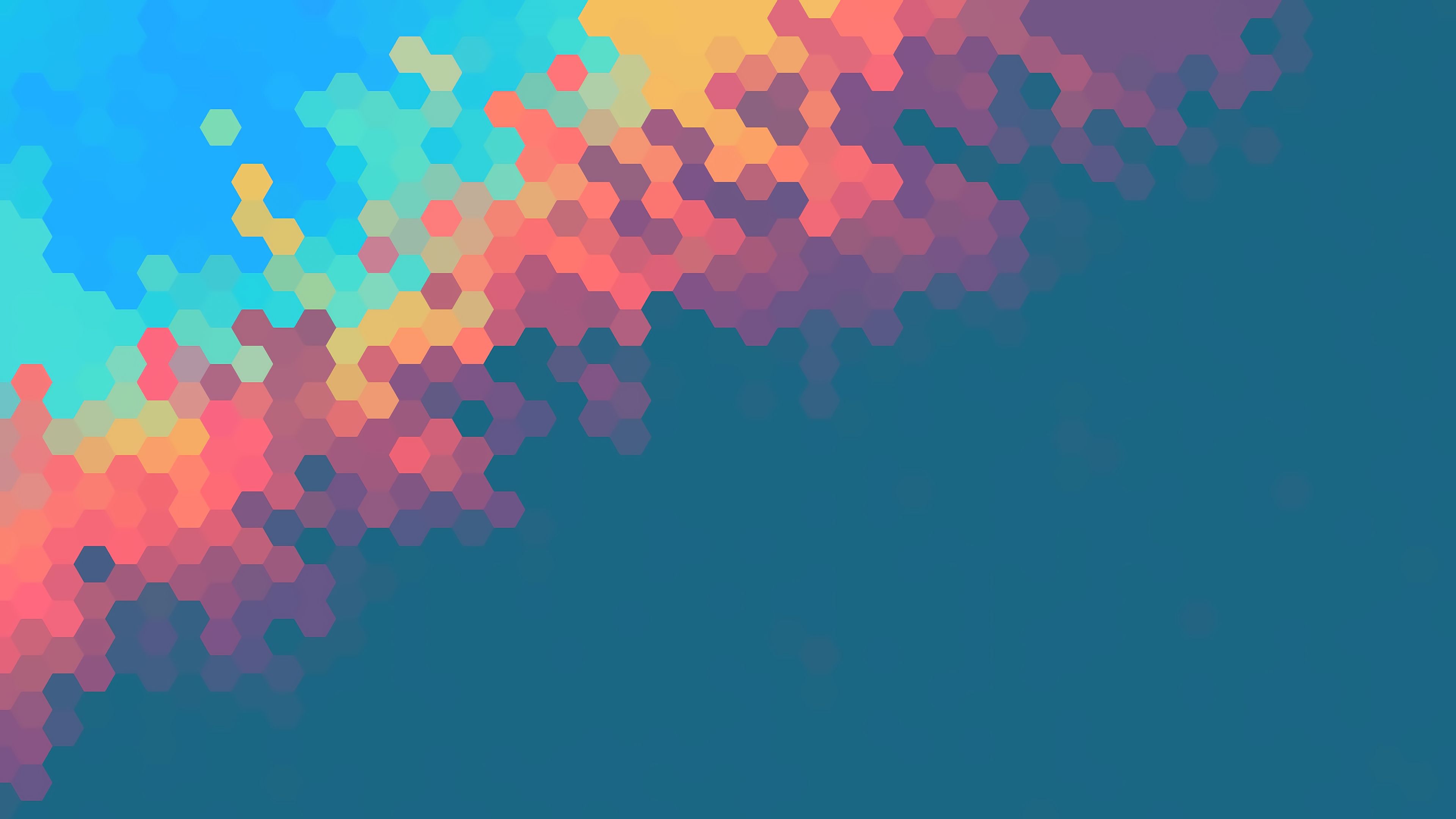 Minimalist Abstract Hexagon Colorful 4K