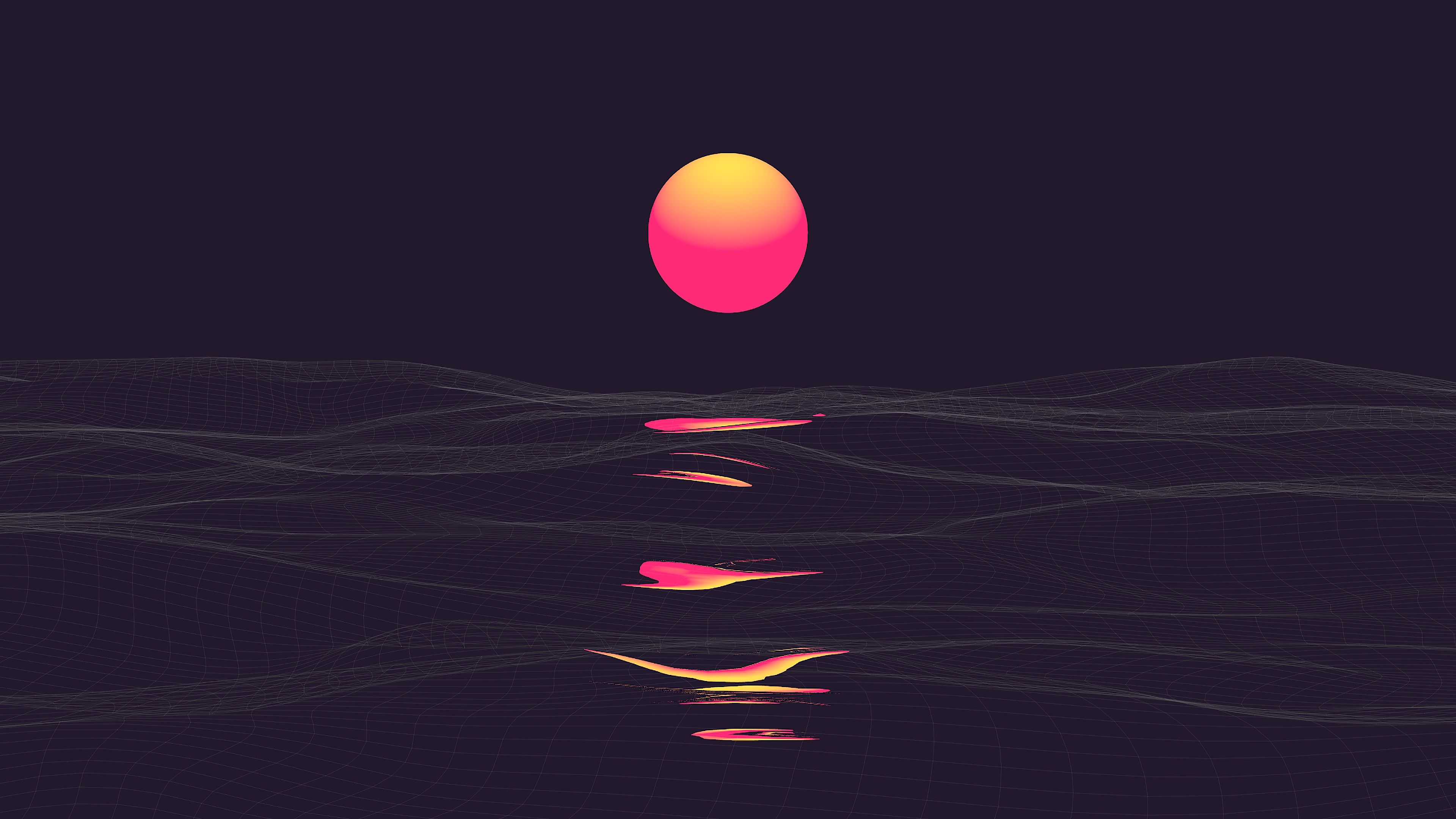 Sunset Abstract Minimalist Minimalism 4K