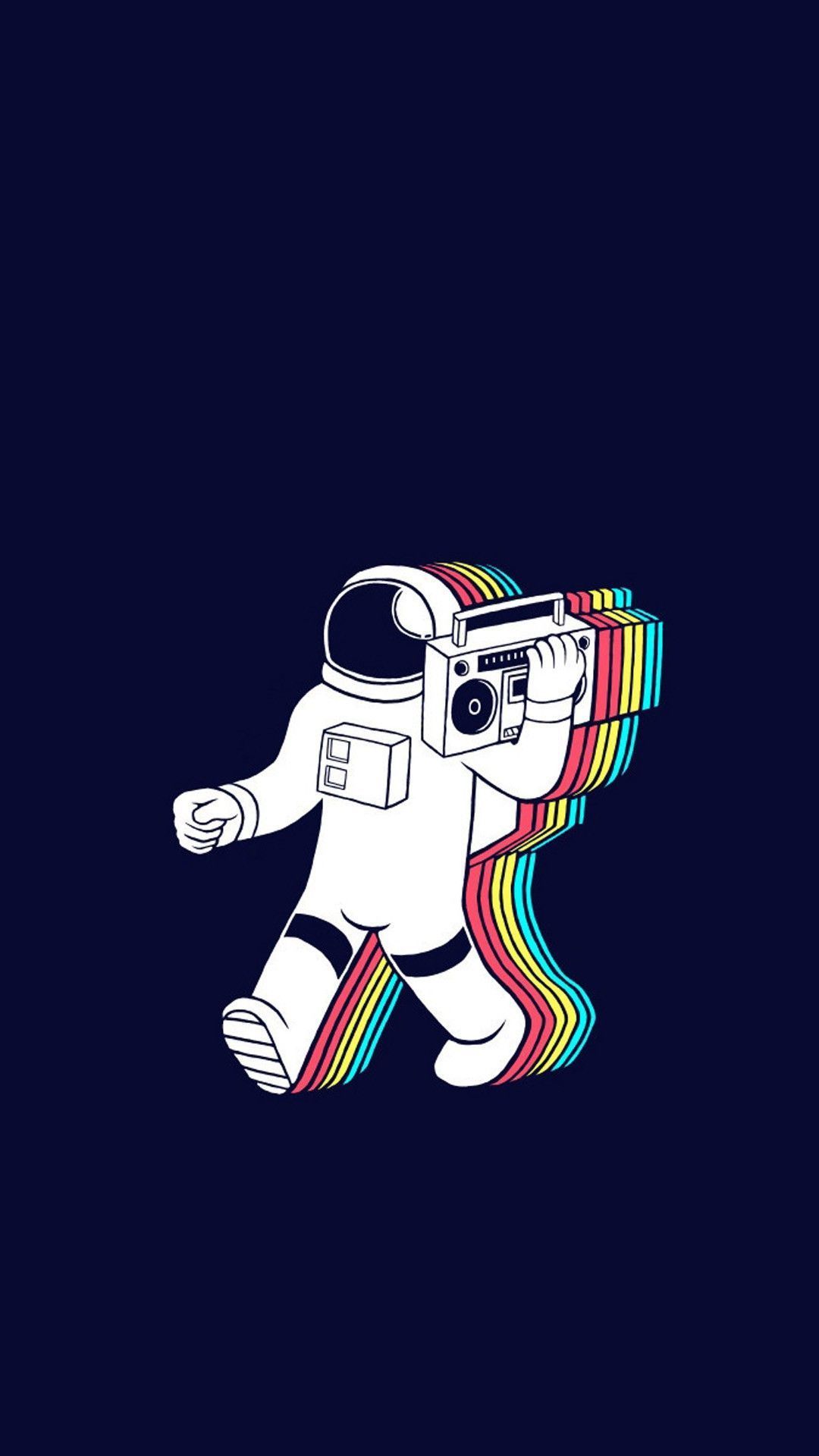 Cartoon Astronaut Music iPhone Wallpaper. file