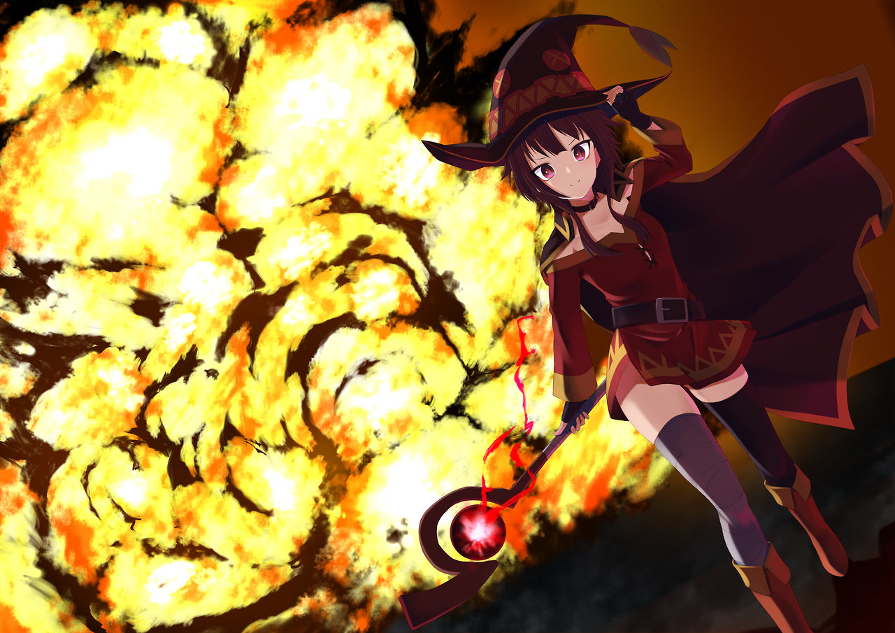Megumin #explosion!. Anime, Artistic wallpaper, Desktop wallpaper
