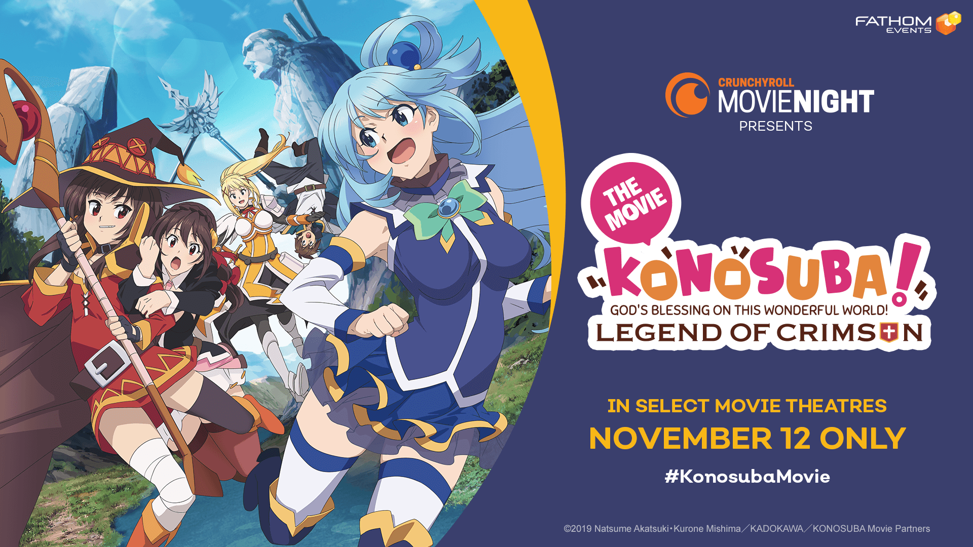 KONOSUBA Anime Film to Screen in the U.S. for One Night