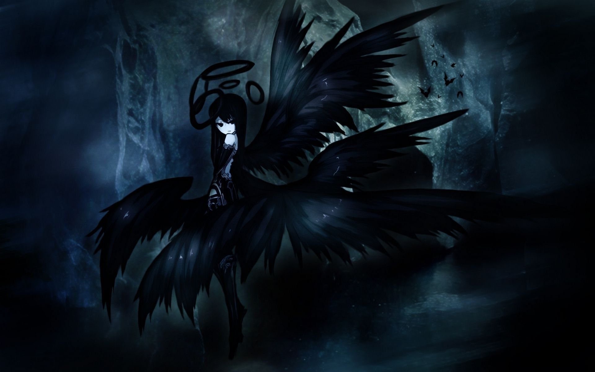 Anime Black Angel HD Wallpaper