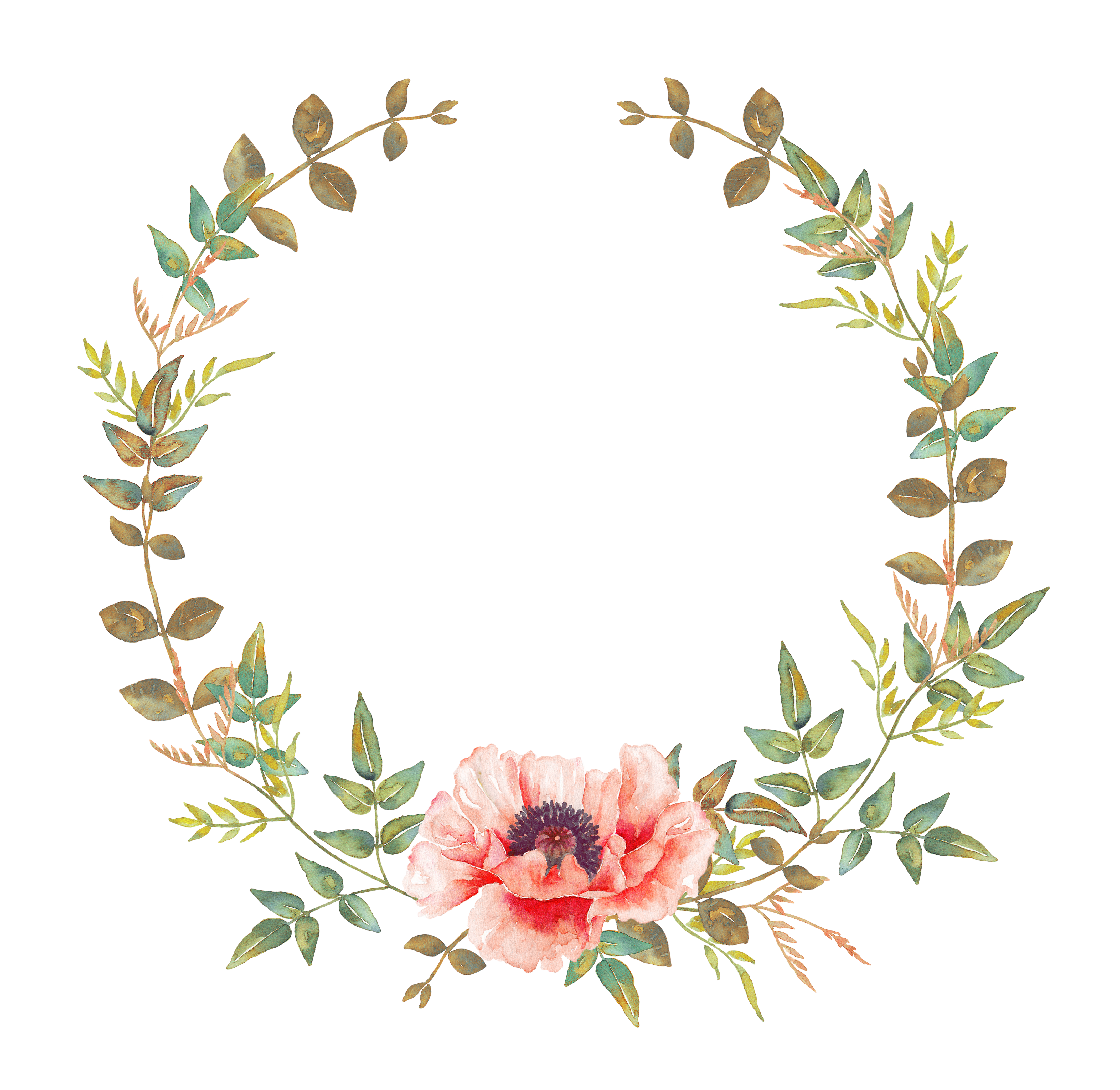 Library of boho flower wreath banner royalty free library png