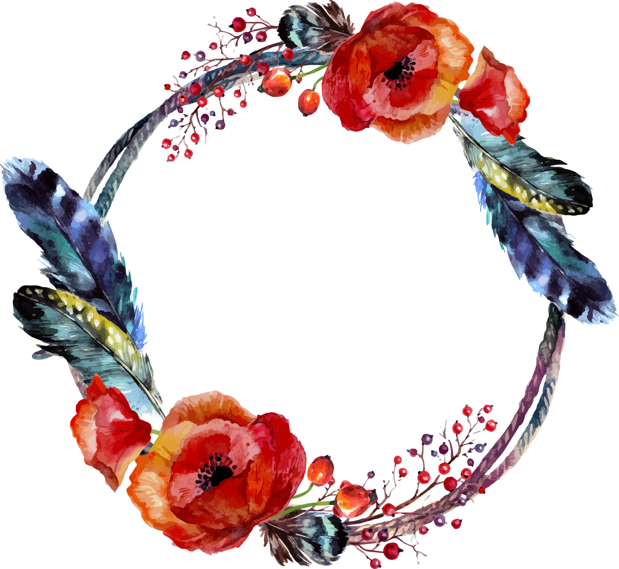 Boho Vector Floral Transparent & PNG Clipart Free Download