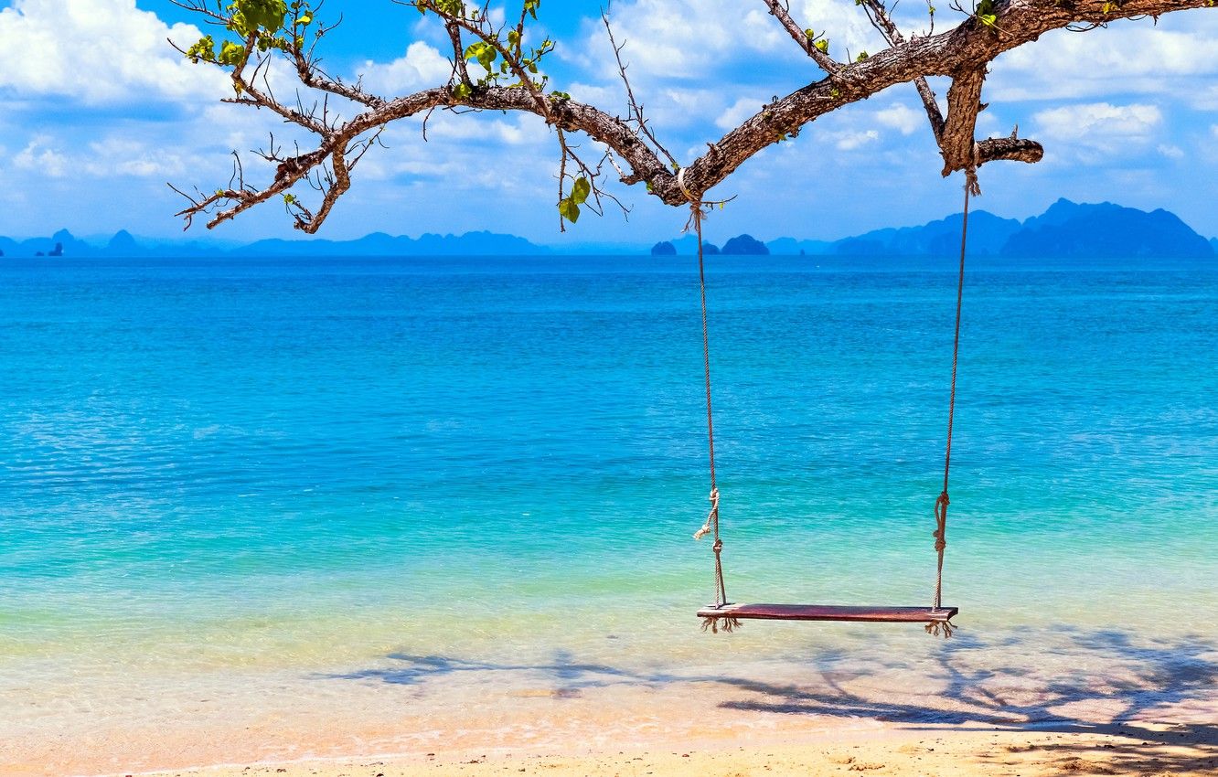 Swing On The Beach Wallpapers Wallpaper Cave