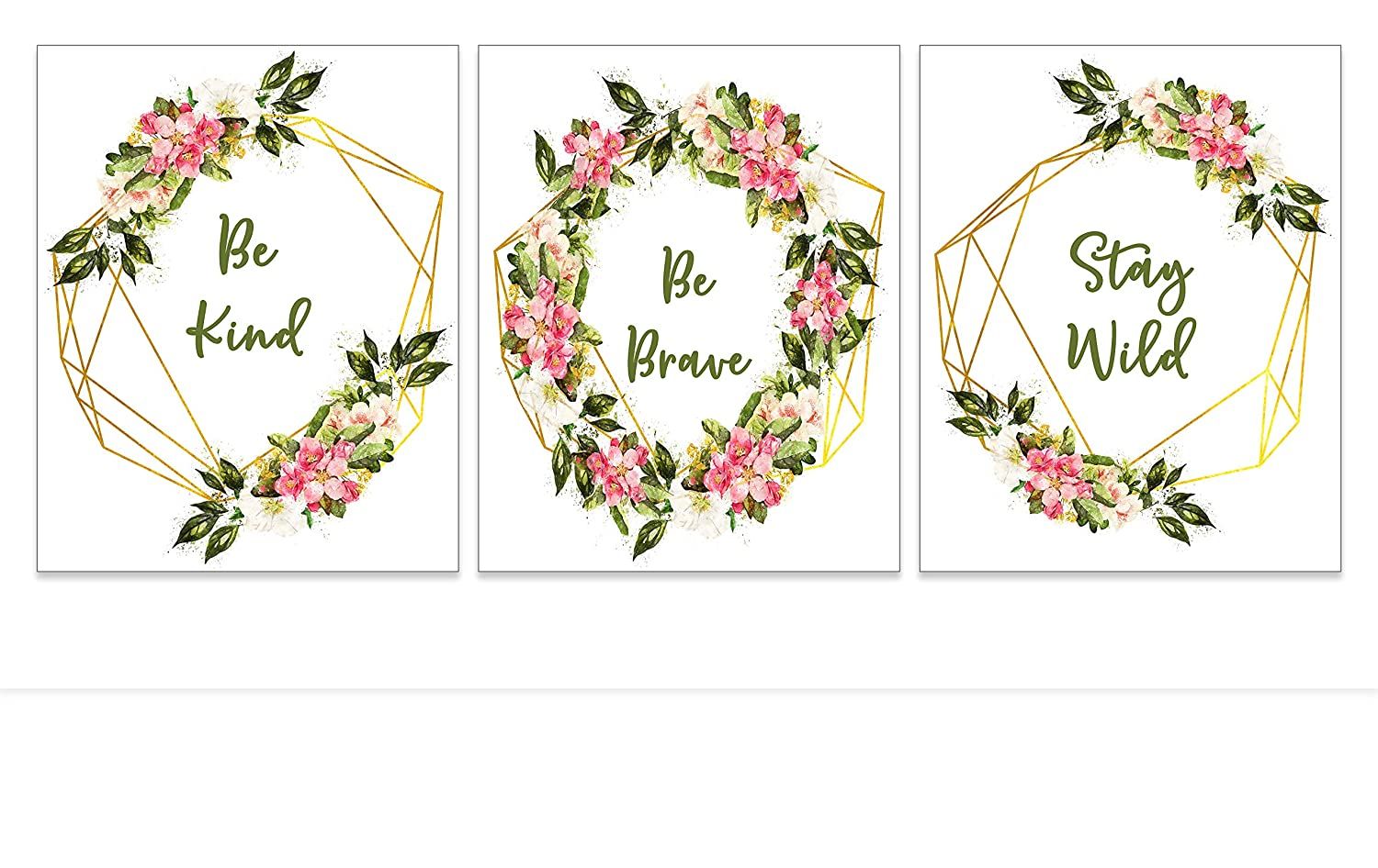 Strong Girls Floral Wreath Art Prints
