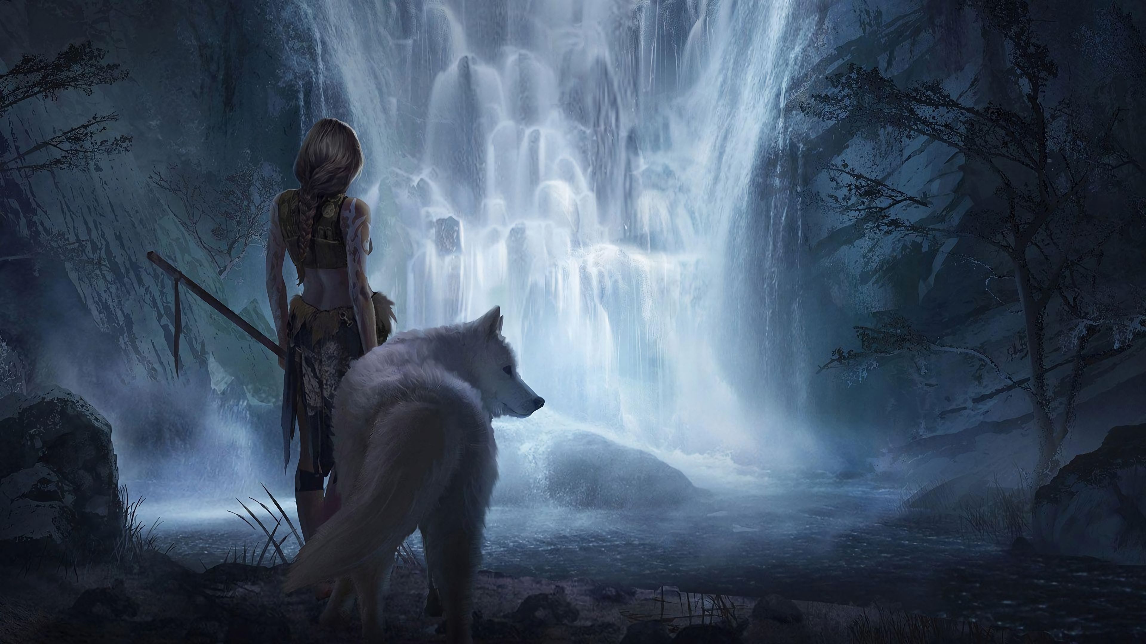 Wolf Girl 4k Moto G, X Xperia Z Z3 Compact, Galaxy S Note II, Nexus HD 4k Wallpaper, Image, Background, Photo and Picture